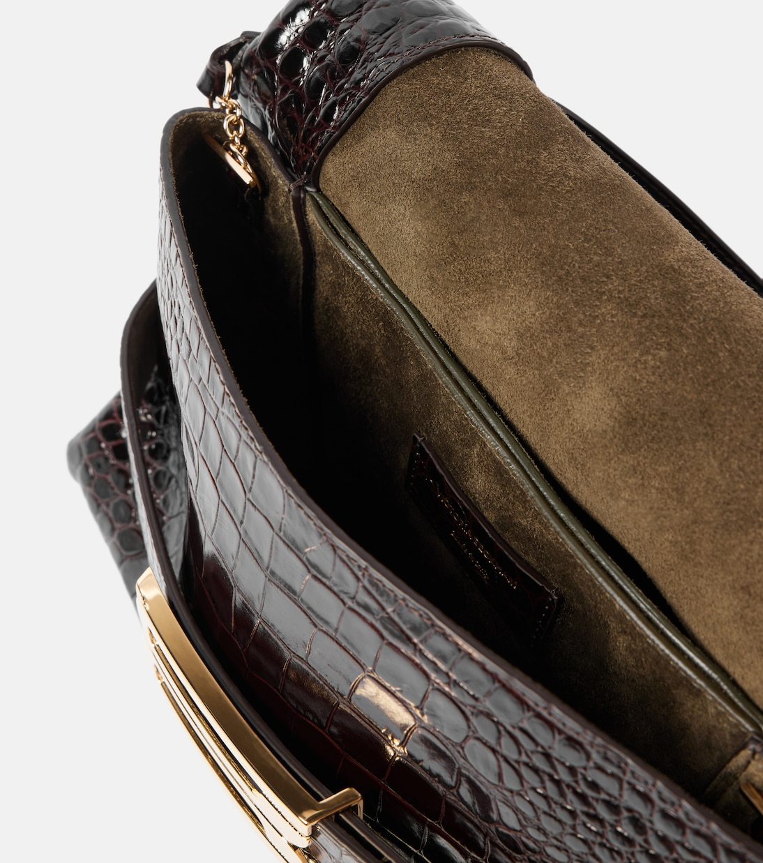 B croc-effect patent leather shoulder bag | Victoria Beckham