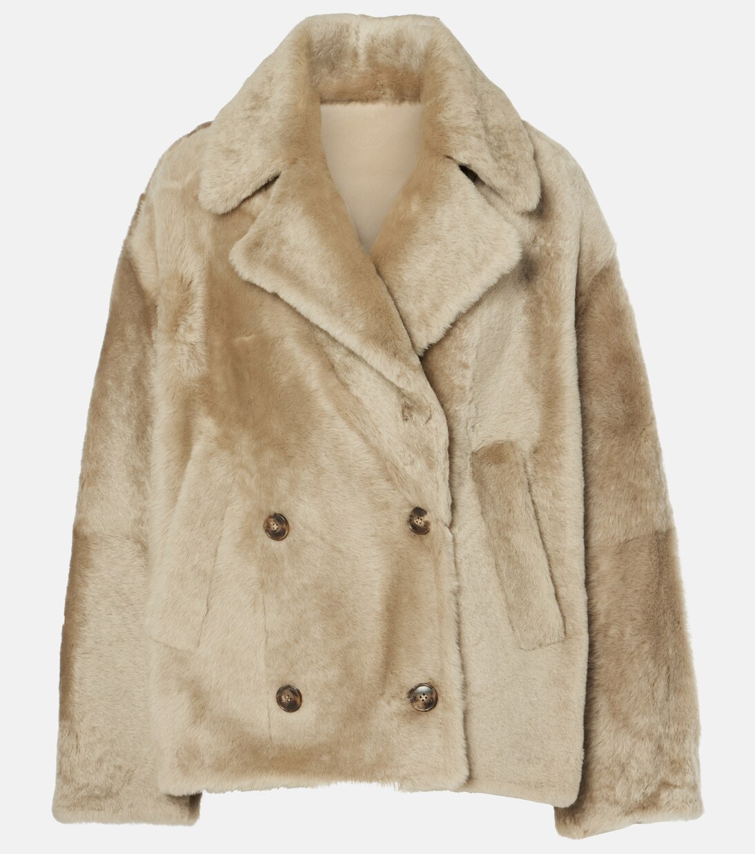 Shearling jacket in beige Yves Salomon Mytheresa