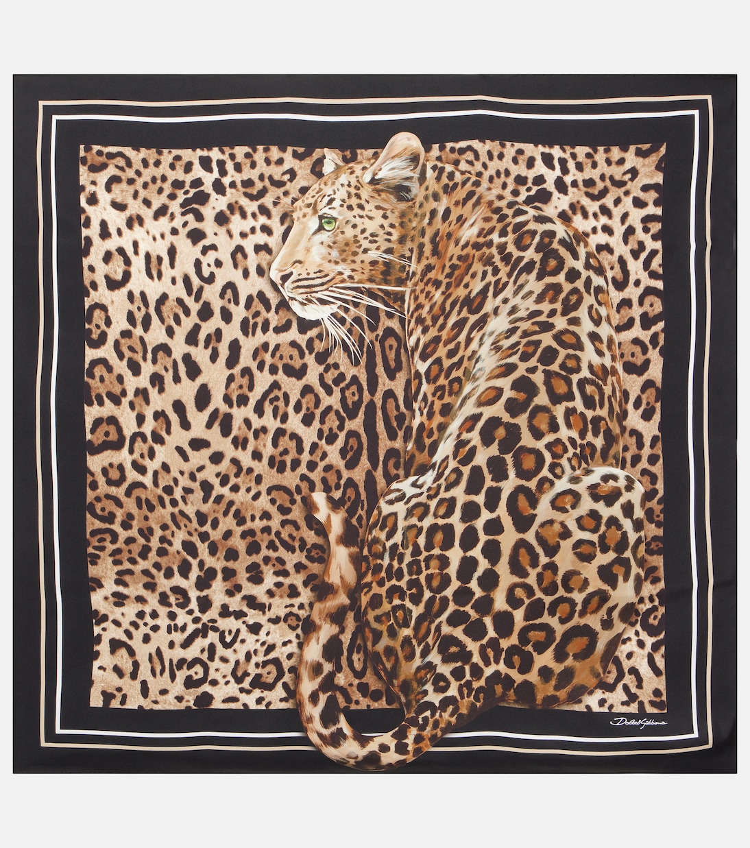Foulard in seta con stampa leopardata | Dolce&Gabbana