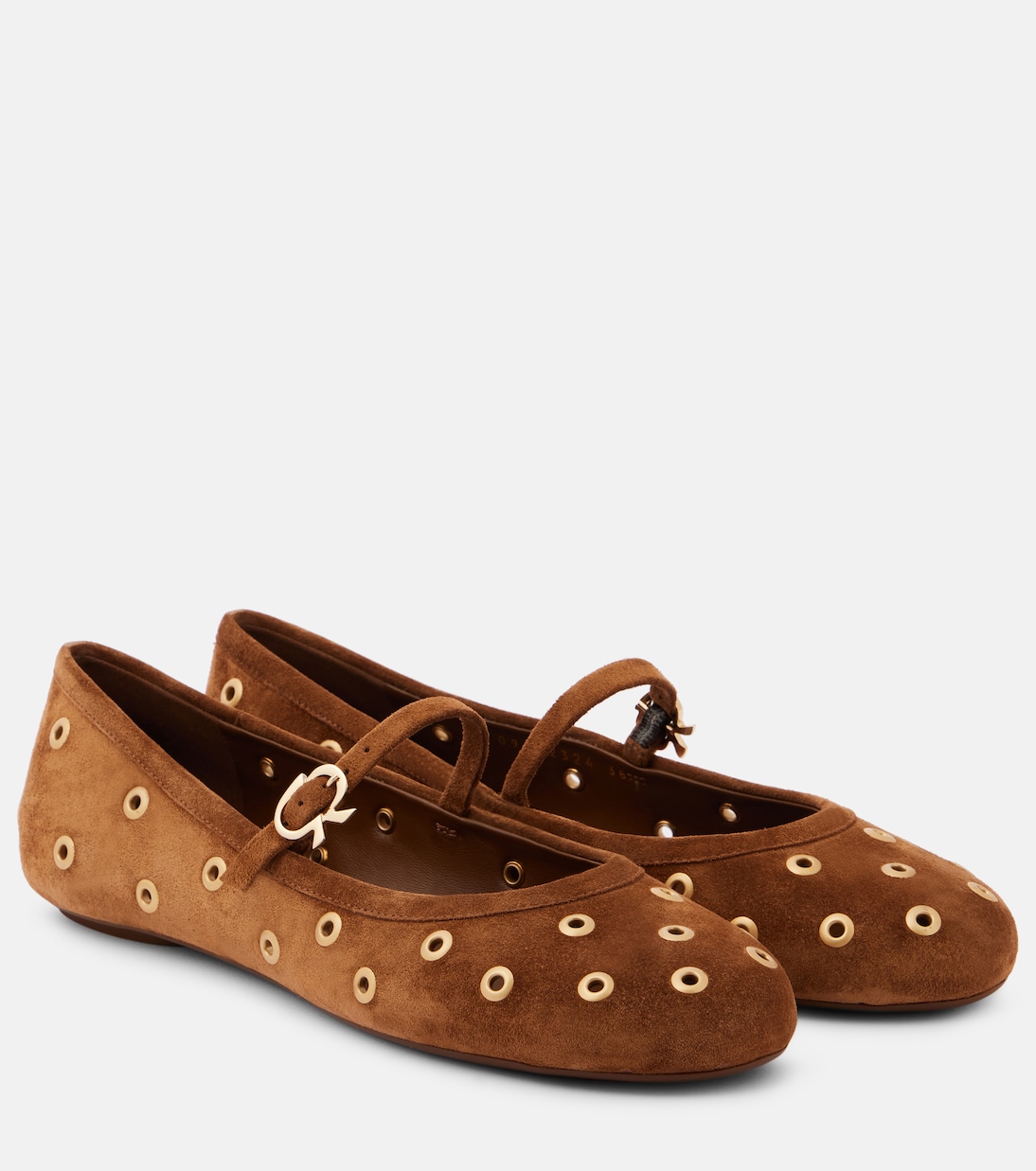 Studded suede Mary Jane flats | Gianvito Rossi