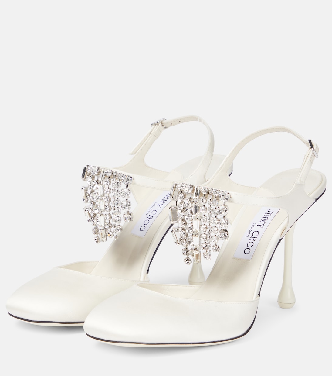 Scarpe con tacco JIMMY CHOO Verity 95 in raso decorato per un look giovane e glamour