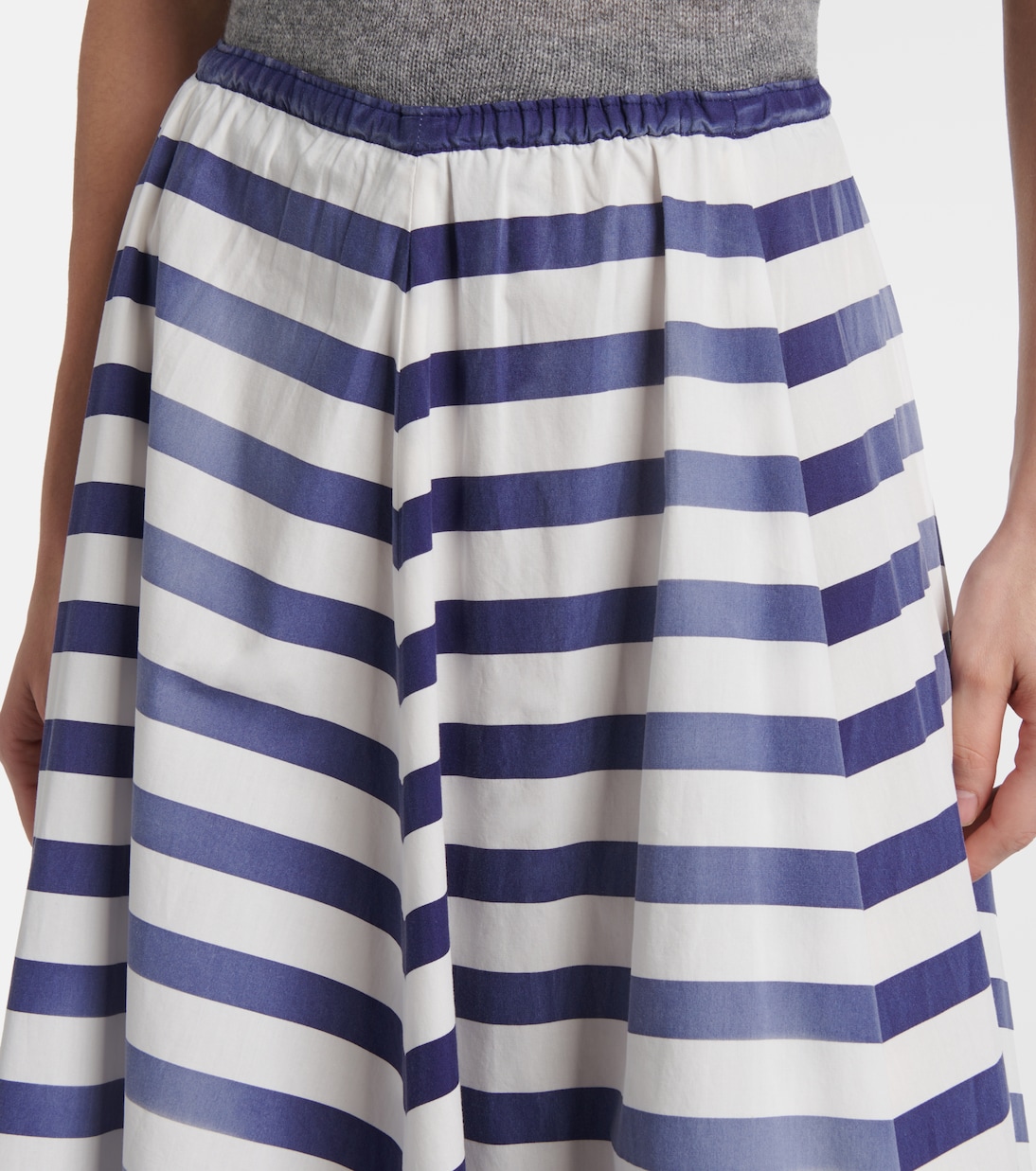 Gonna midi in popeline di cotone | Prada