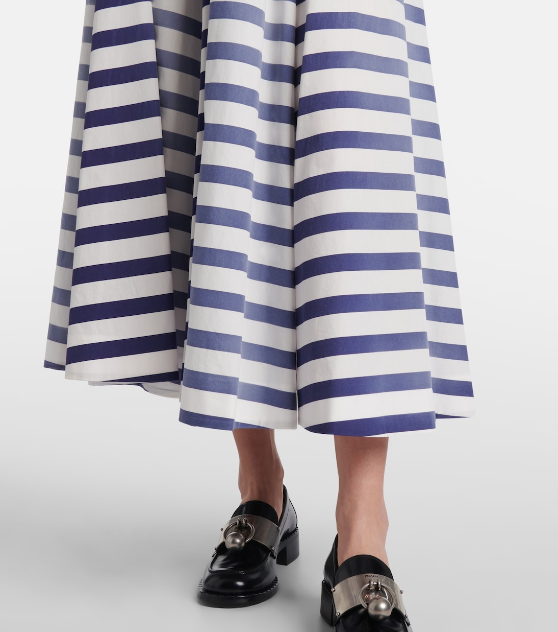 Gonna midi in popeline di cotone | Prada