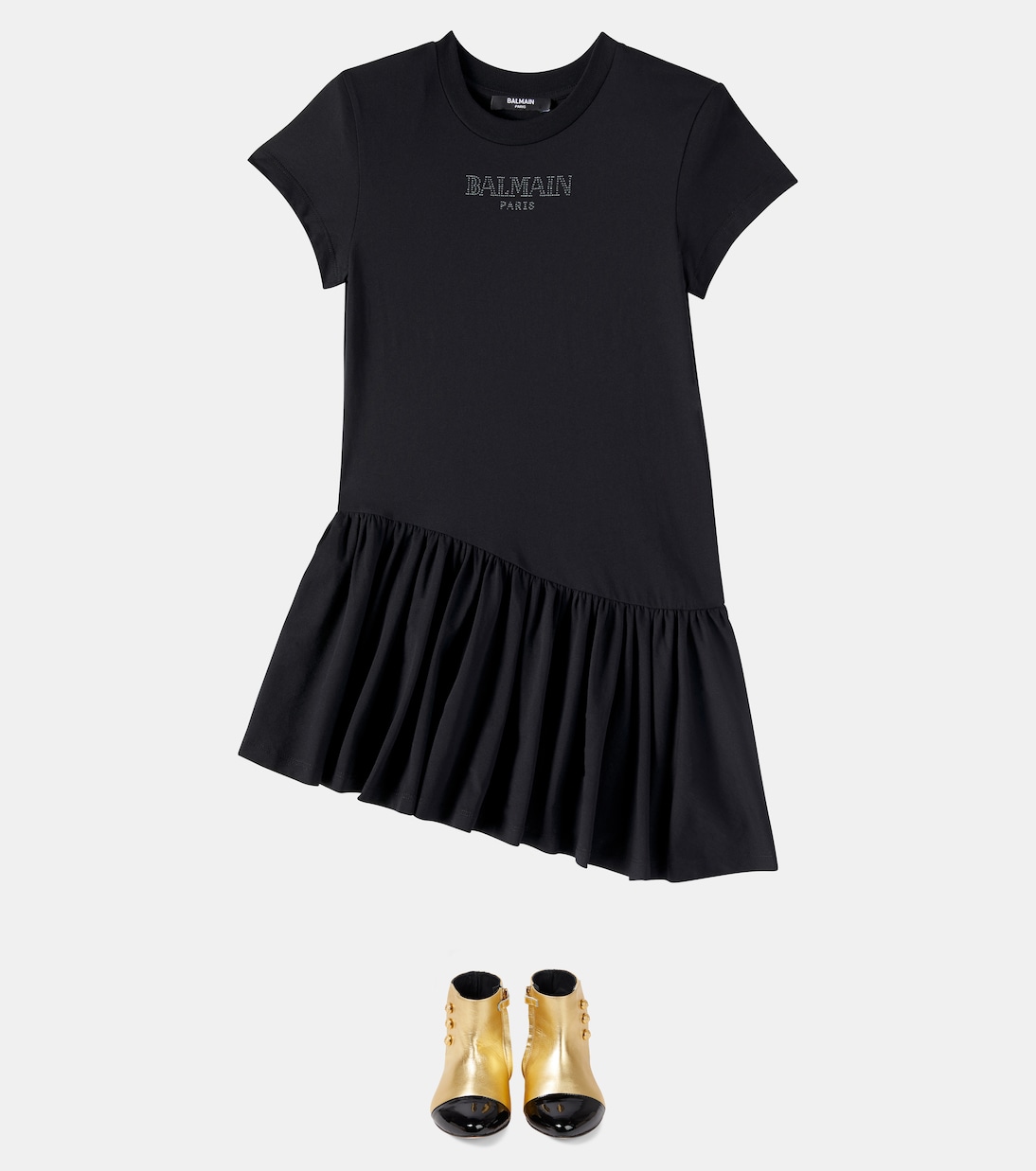 Kleid aus Baumwoll-Jersey | Balmain Kids