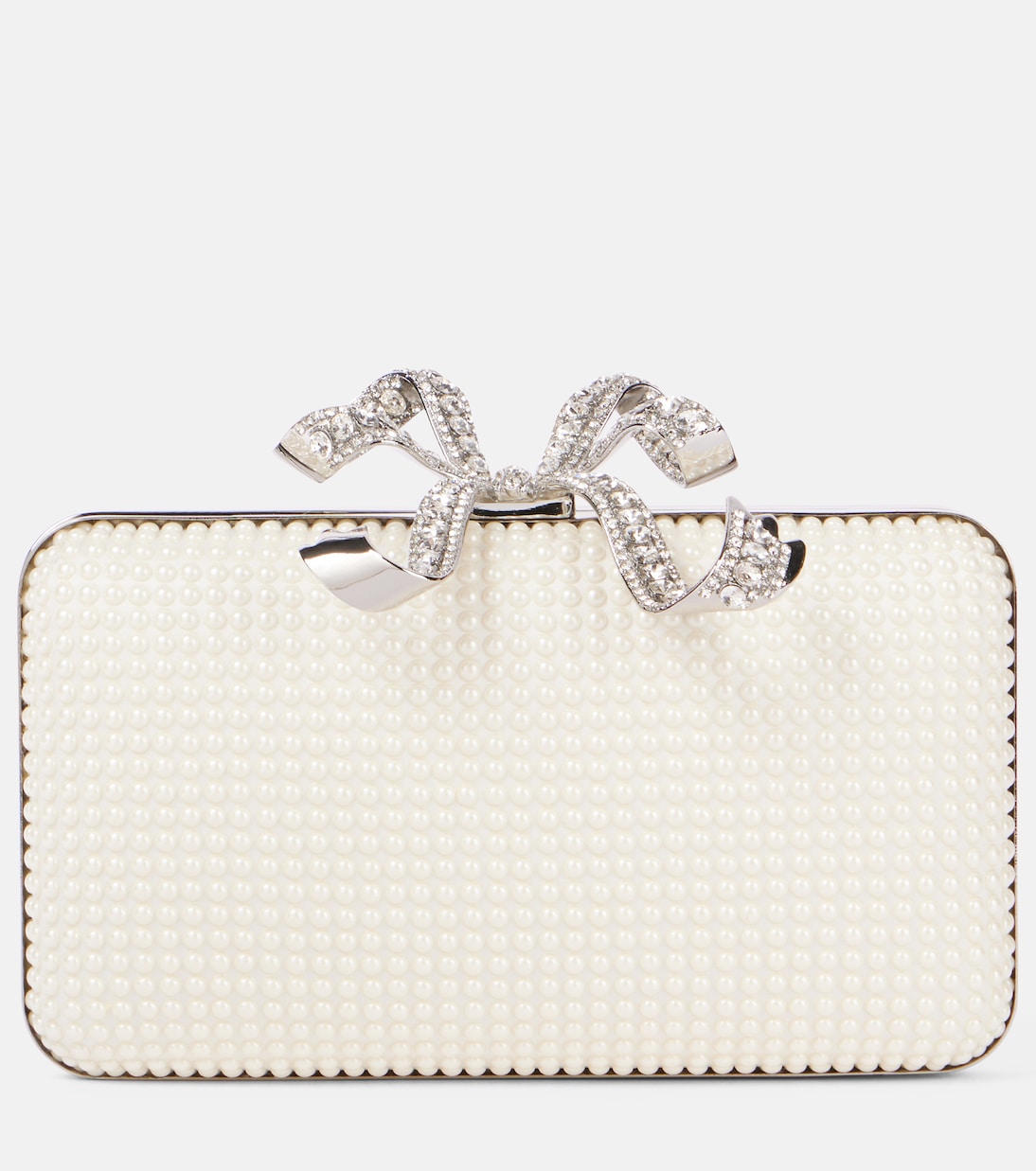 Clutch Bow mit Zierperlen und Kristallen | Self-Portrait