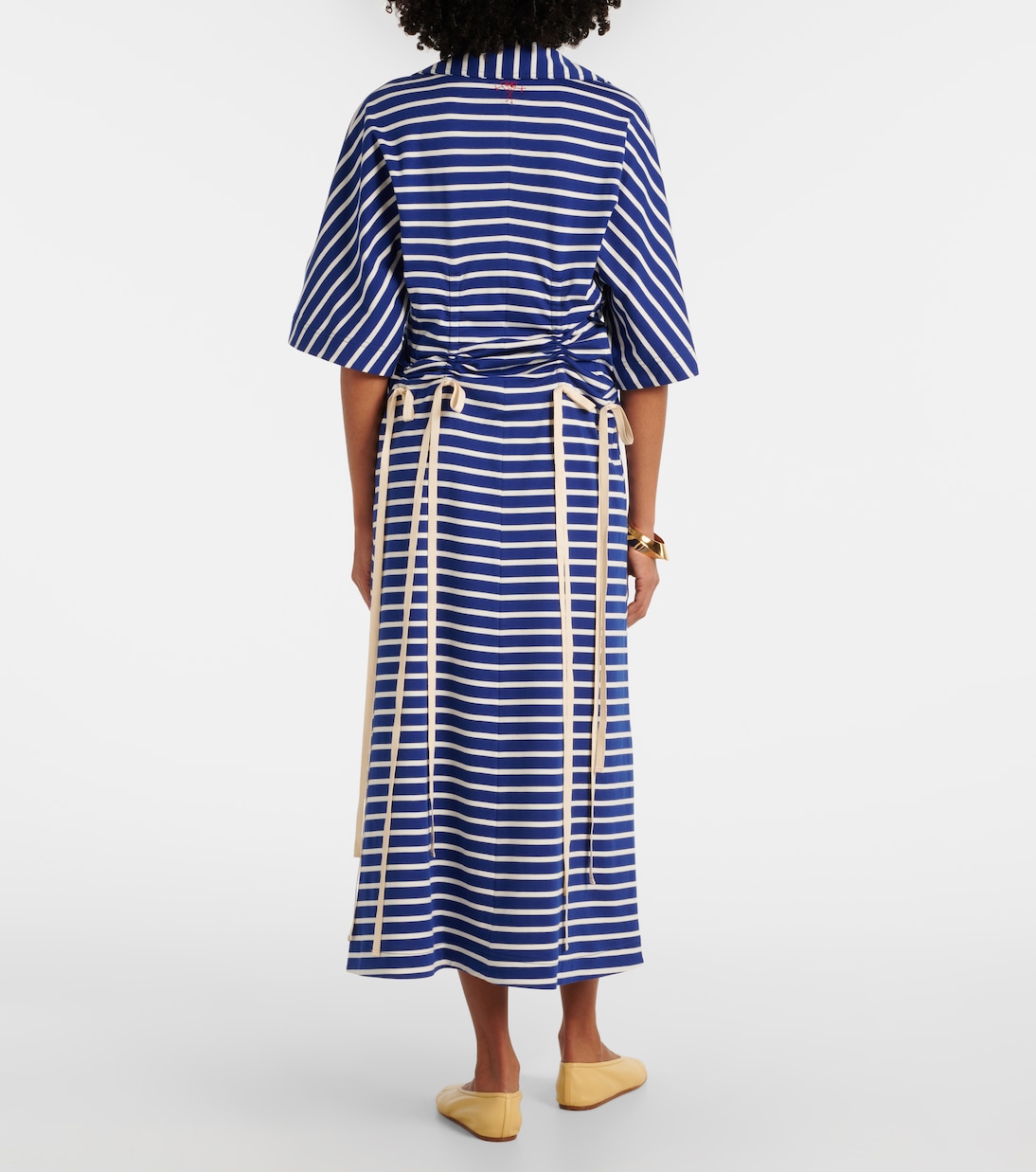 Abito midi in jersey di cotone a righe | Plan C