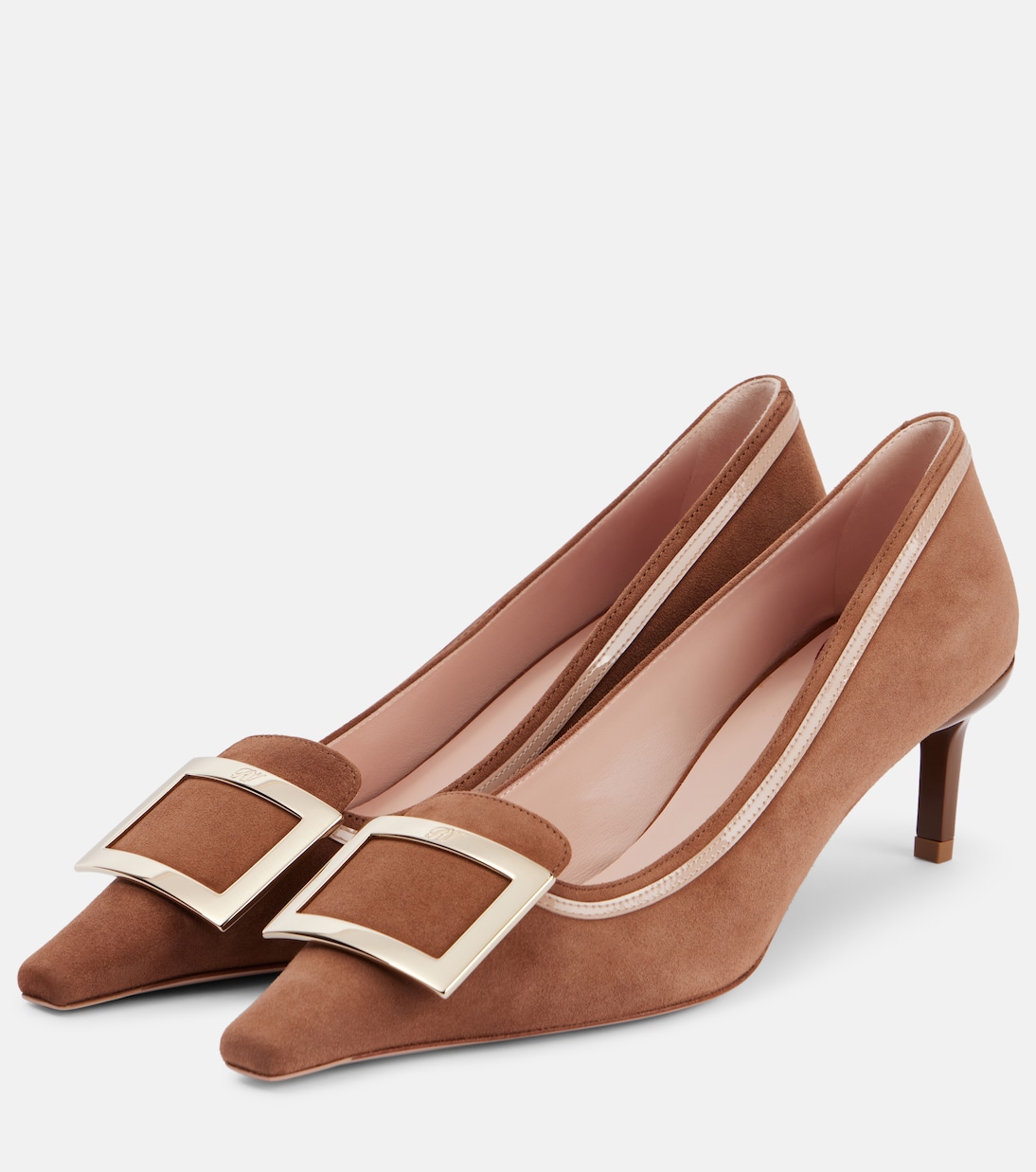 Viv' Canard 55 buckle-detail suede pumps | Roger Vivier