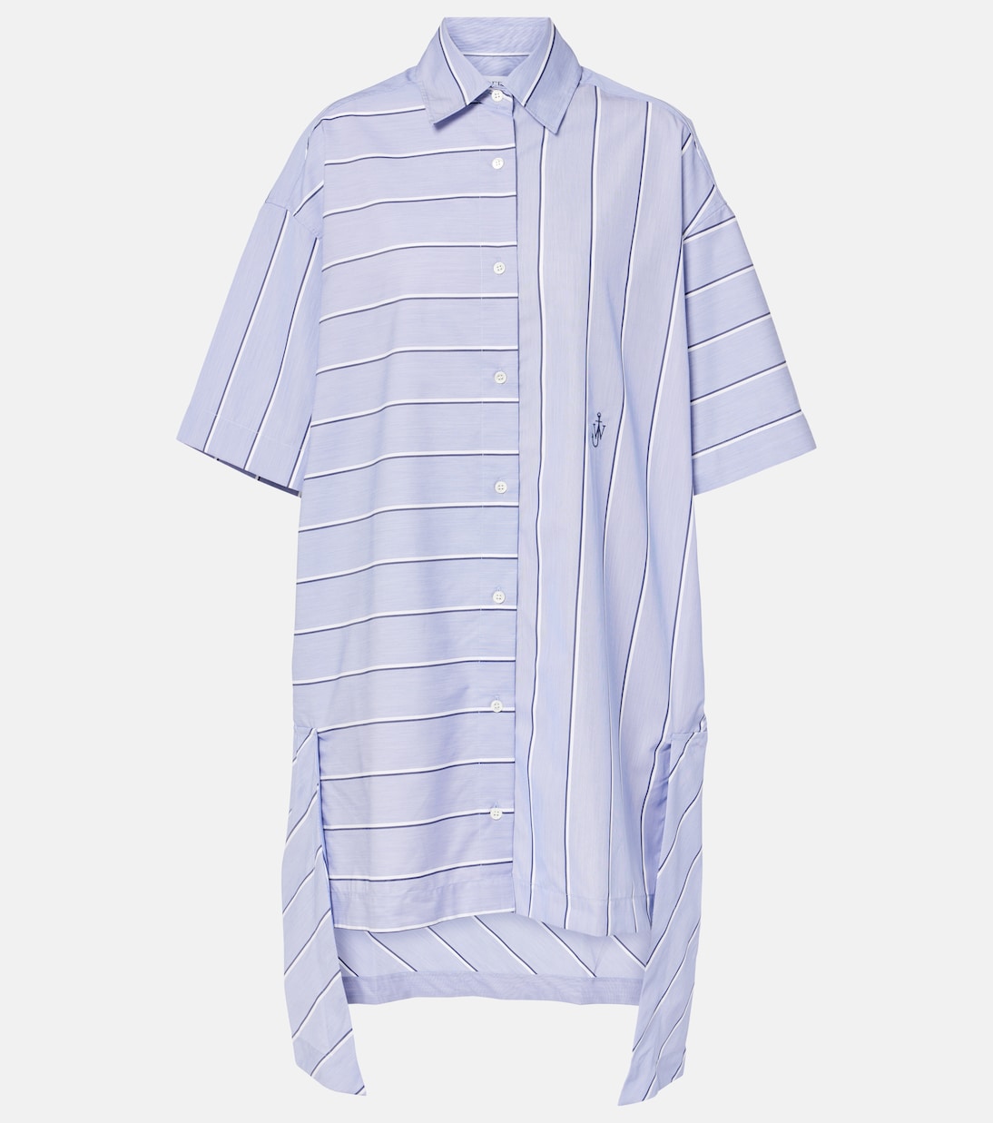 Abito chemisier in misto cotone a righe | JW Anderson