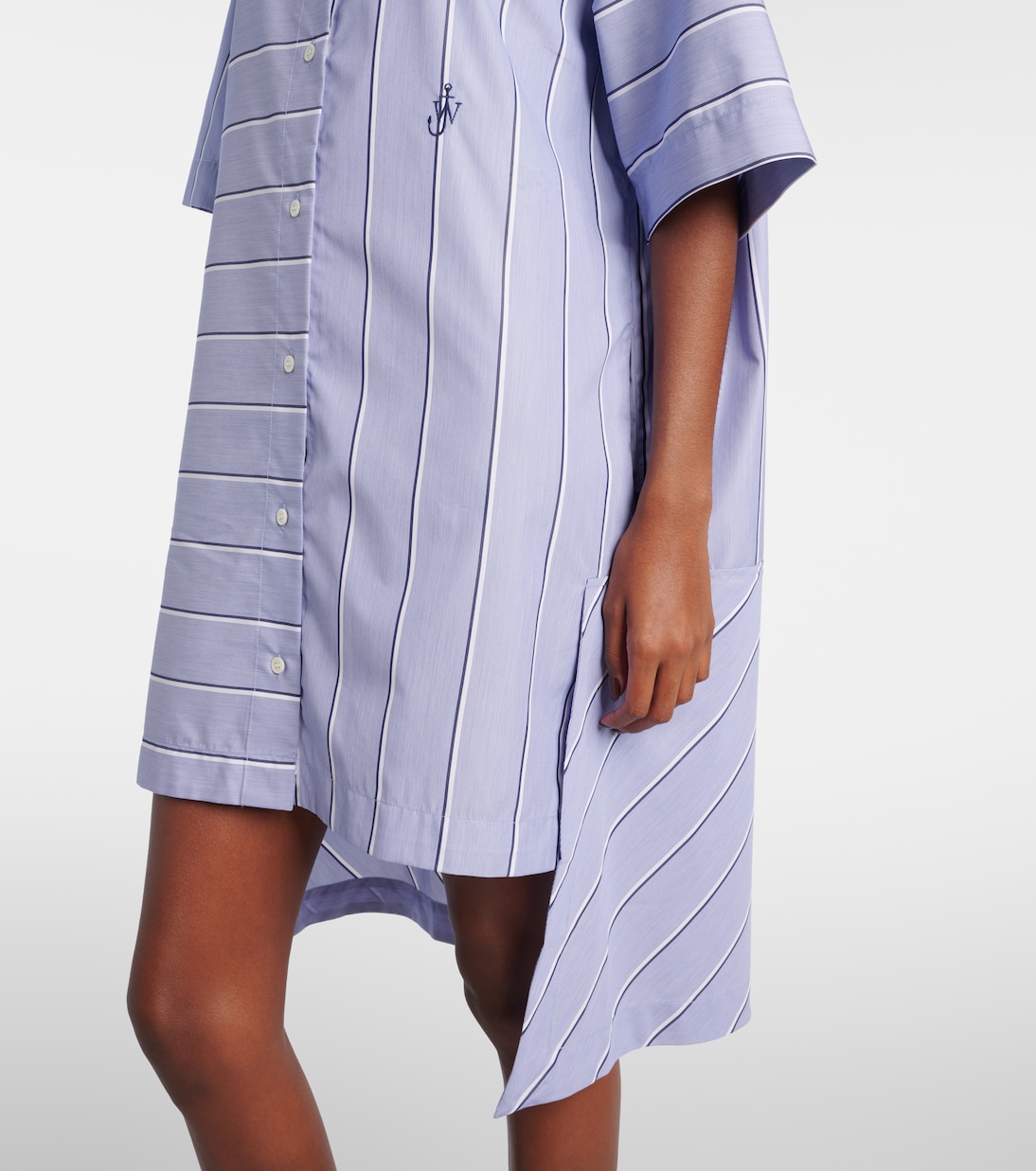 Abito chemisier in misto cotone a righe | JW Anderson