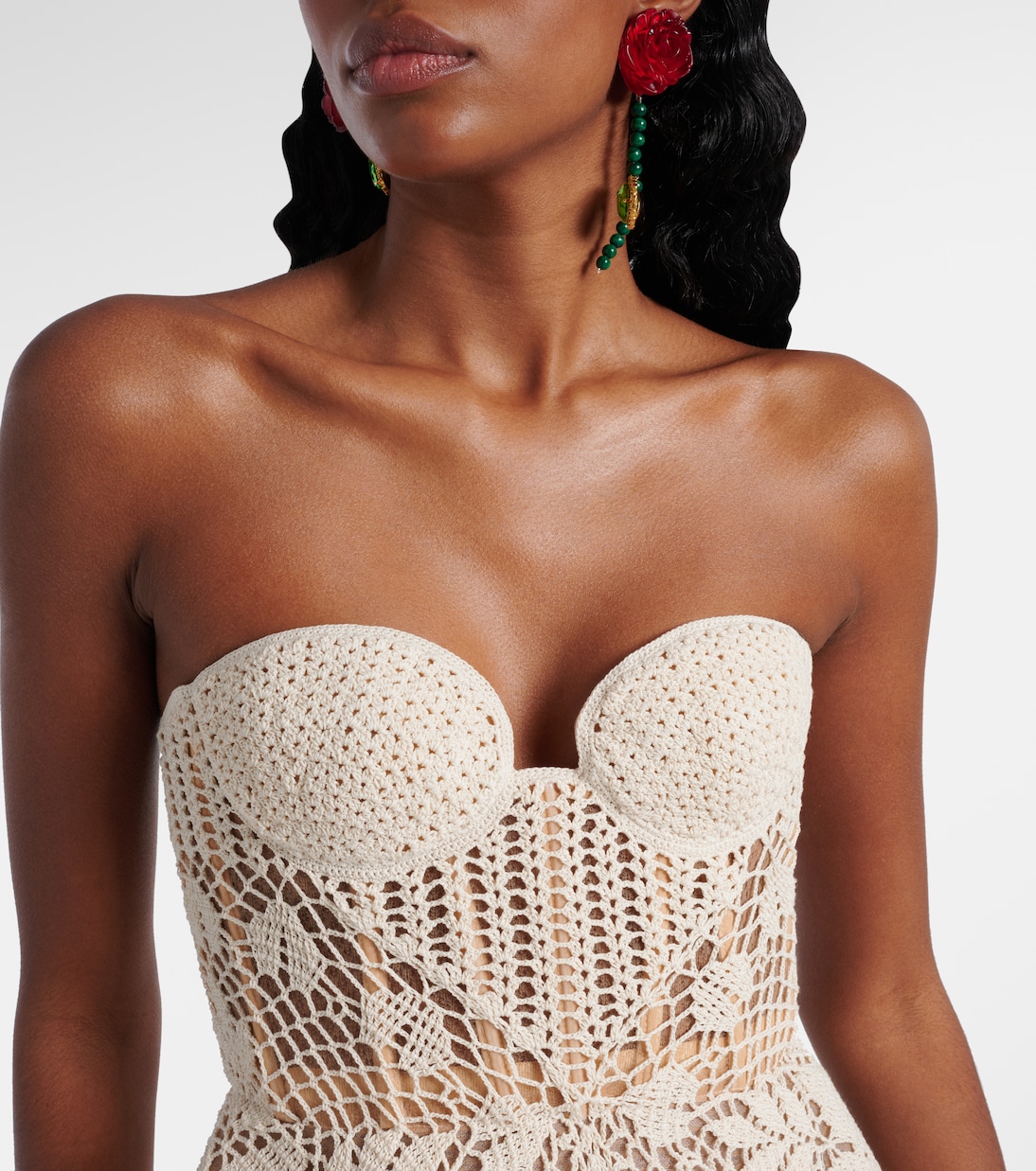 Vestido bustier en croché de algodón | Magda Butrym