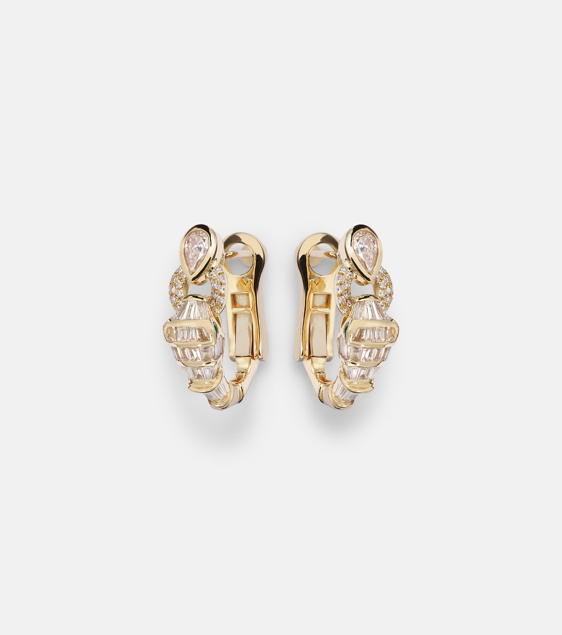 Orecchini a cerchio Serpentine in oro 18kt con diamanti, design moderno per giovani trendsetter