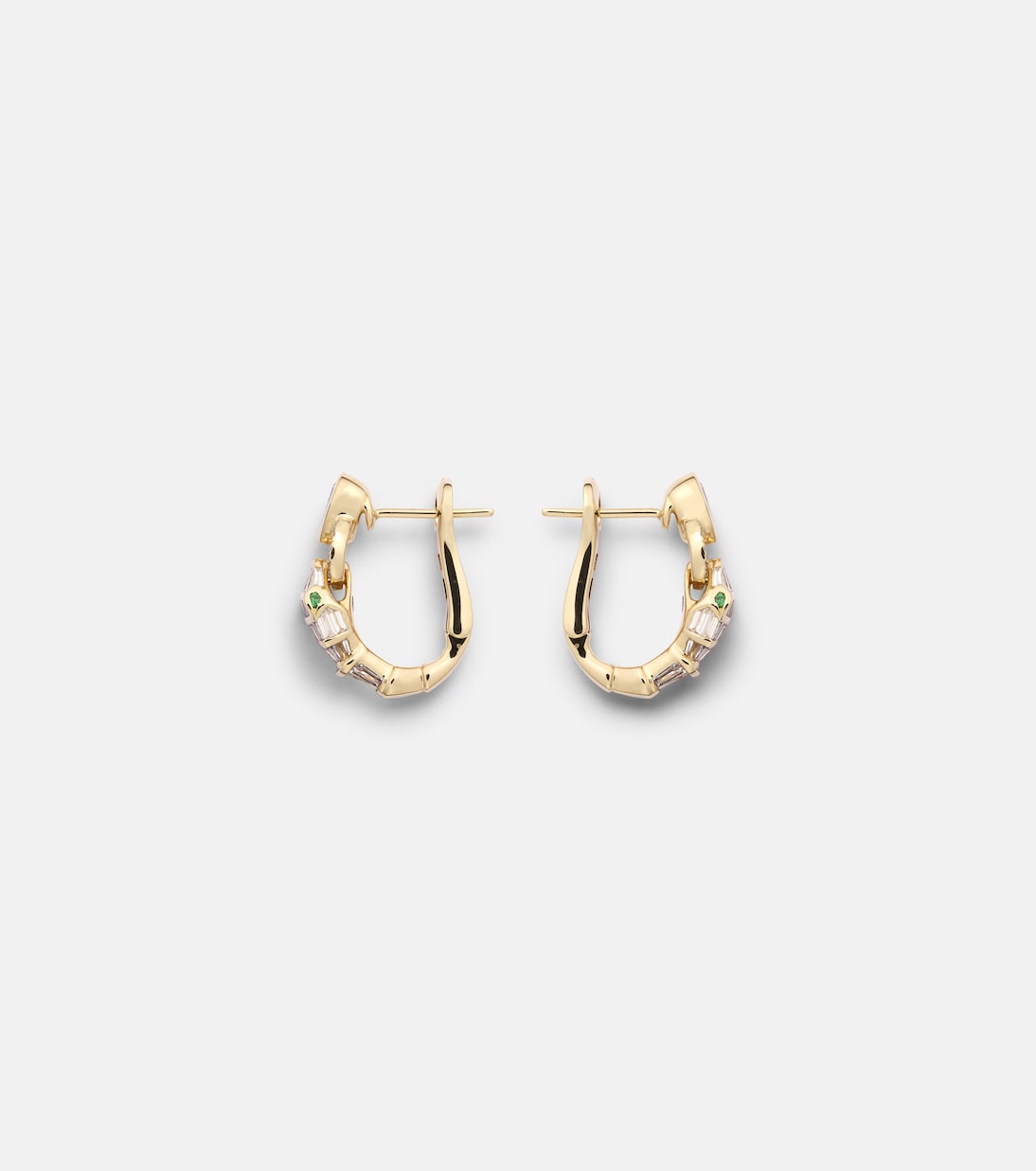Orecchini a cerchio Serpentine in oro 18kt con diamanti, design moderno per giovani trendsetter