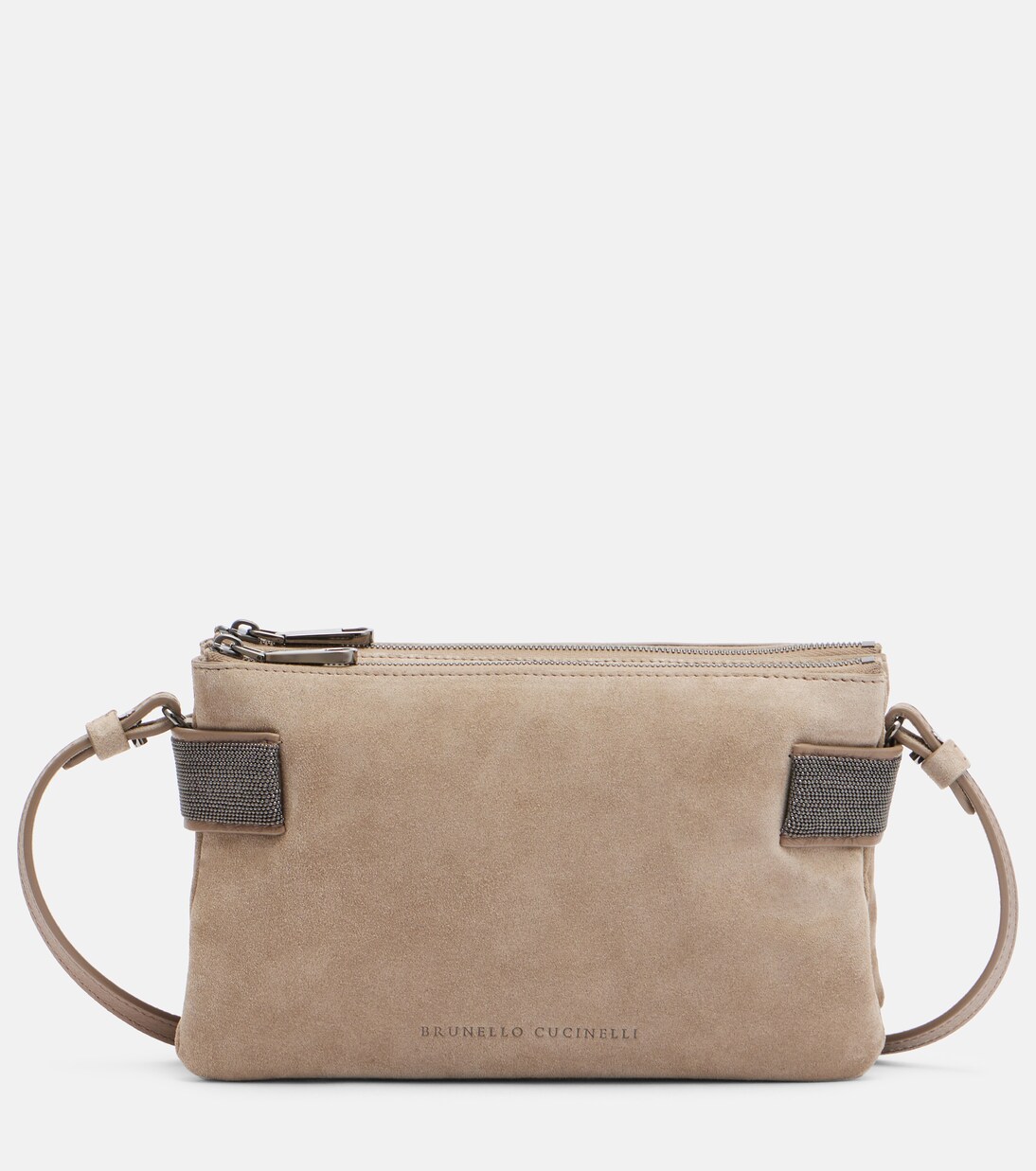 Essence Monili Small suede shoulder bag | Brunello Cucinelli