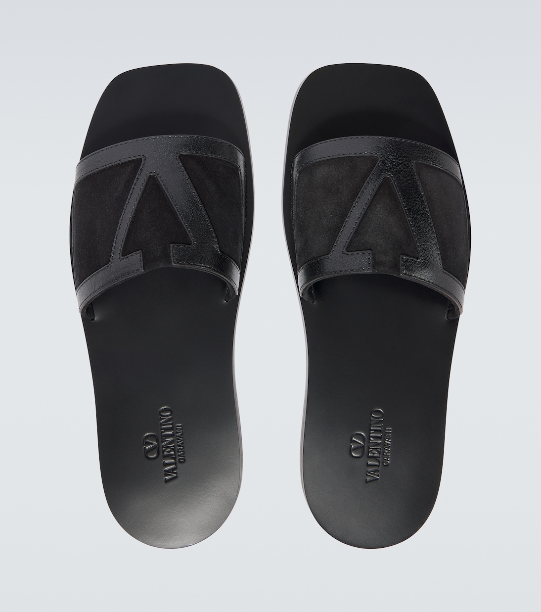 Viva Superstar leather and suede slides | Valentino Garavani