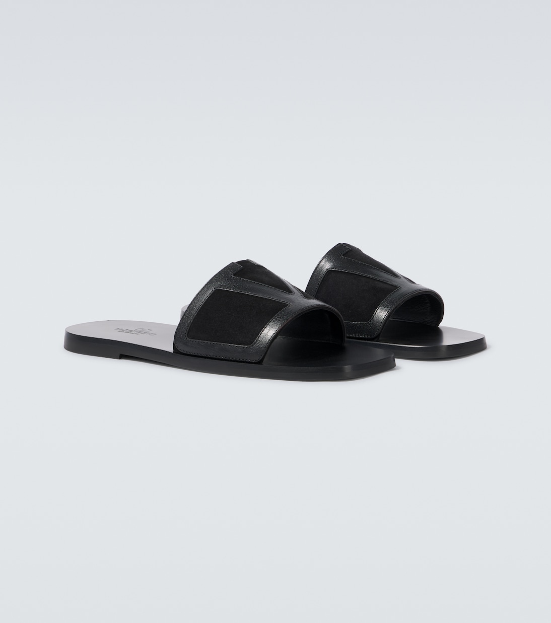 Viva Superstar leather and suede slides | Valentino Garavani