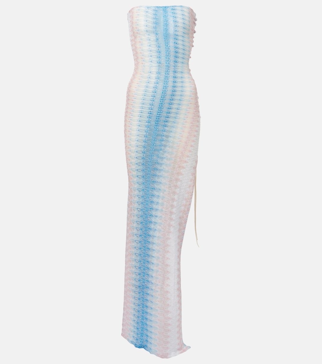 Zig Zag semi-sheer strapless maxi dress | Missoni