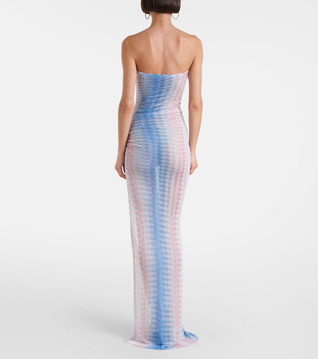 Zig Zag semi-sheer strapless maxi dress | Missoni