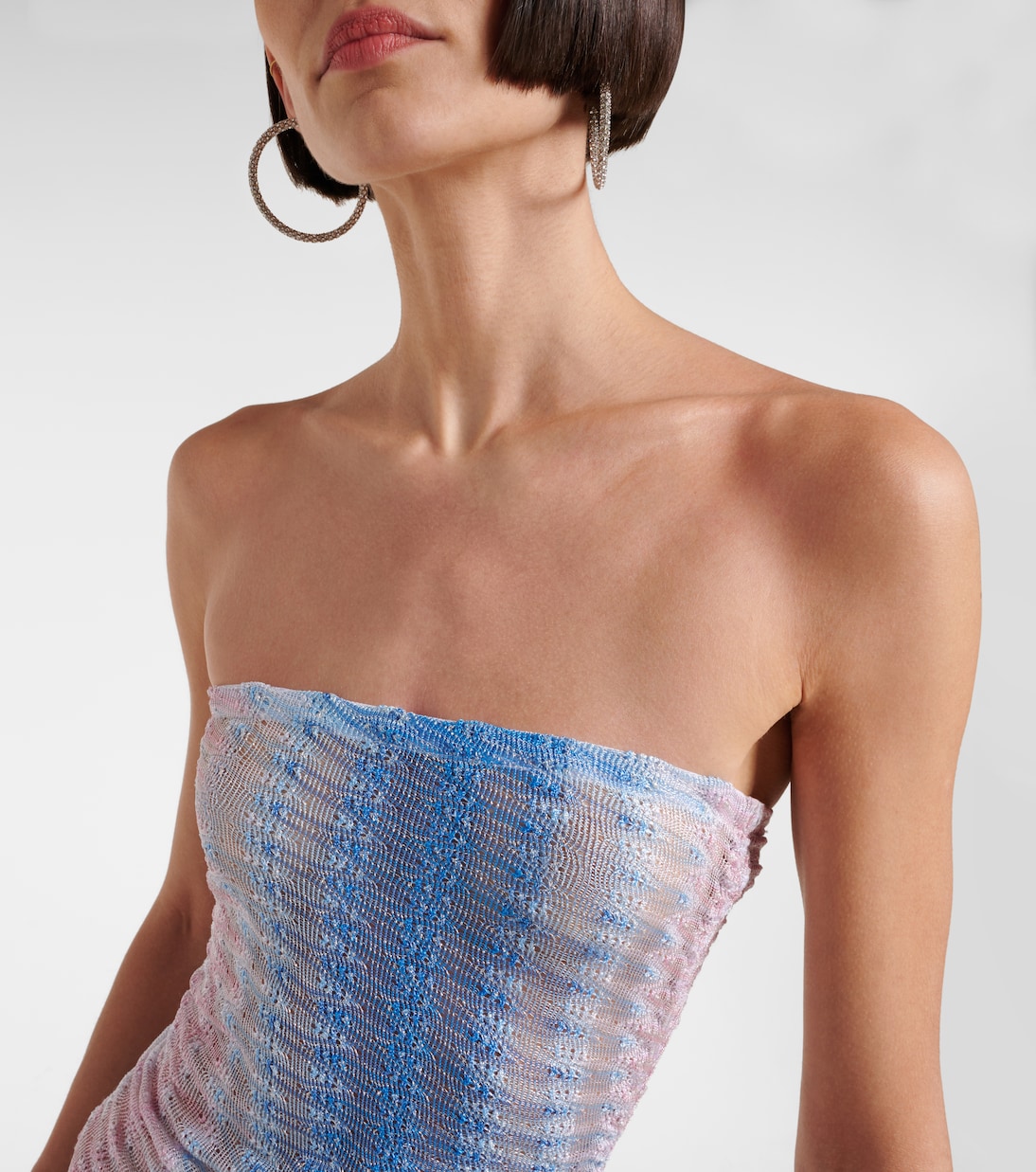 Zig Zag semi-sheer strapless maxi dress | Missoni