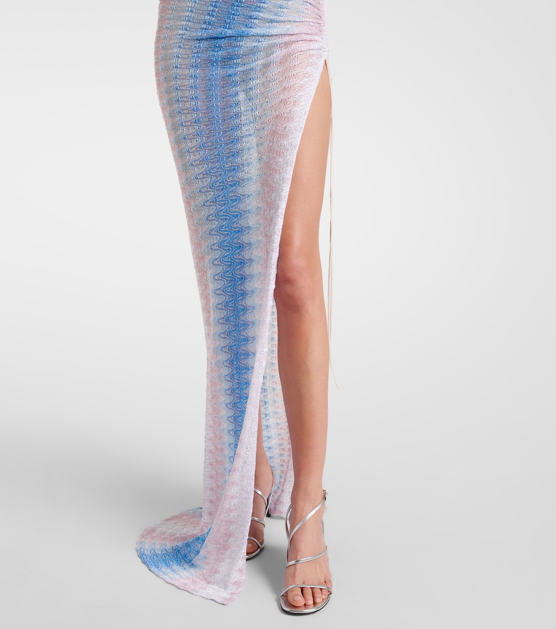 Zig Zag semi-sheer strapless maxi dress | Missoni