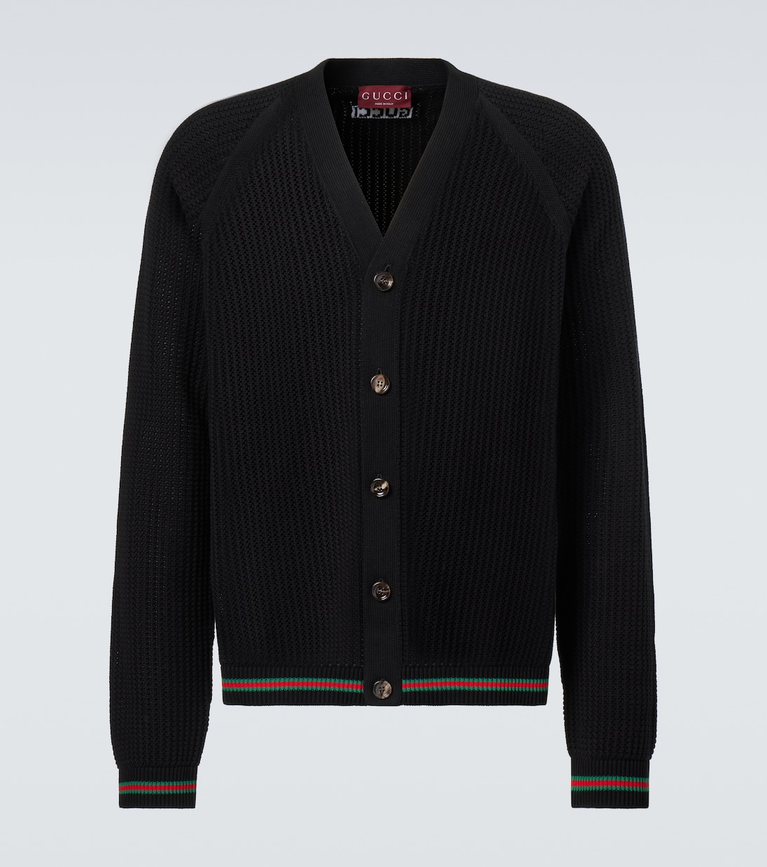 Web Stripe cotton cardigan | Gucci