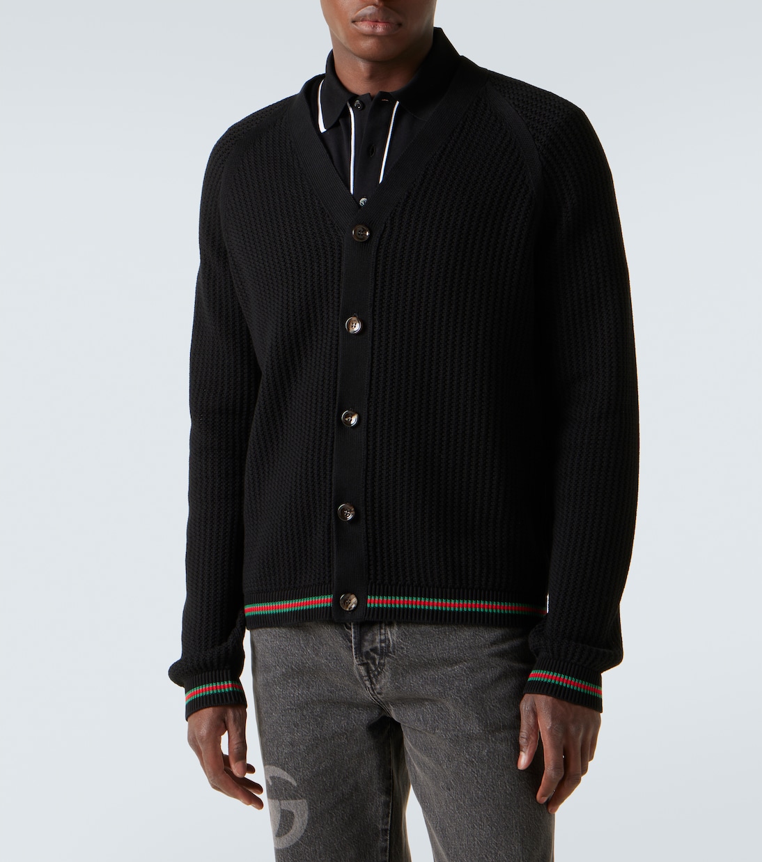Web Stripe cotton cardigan | Gucci