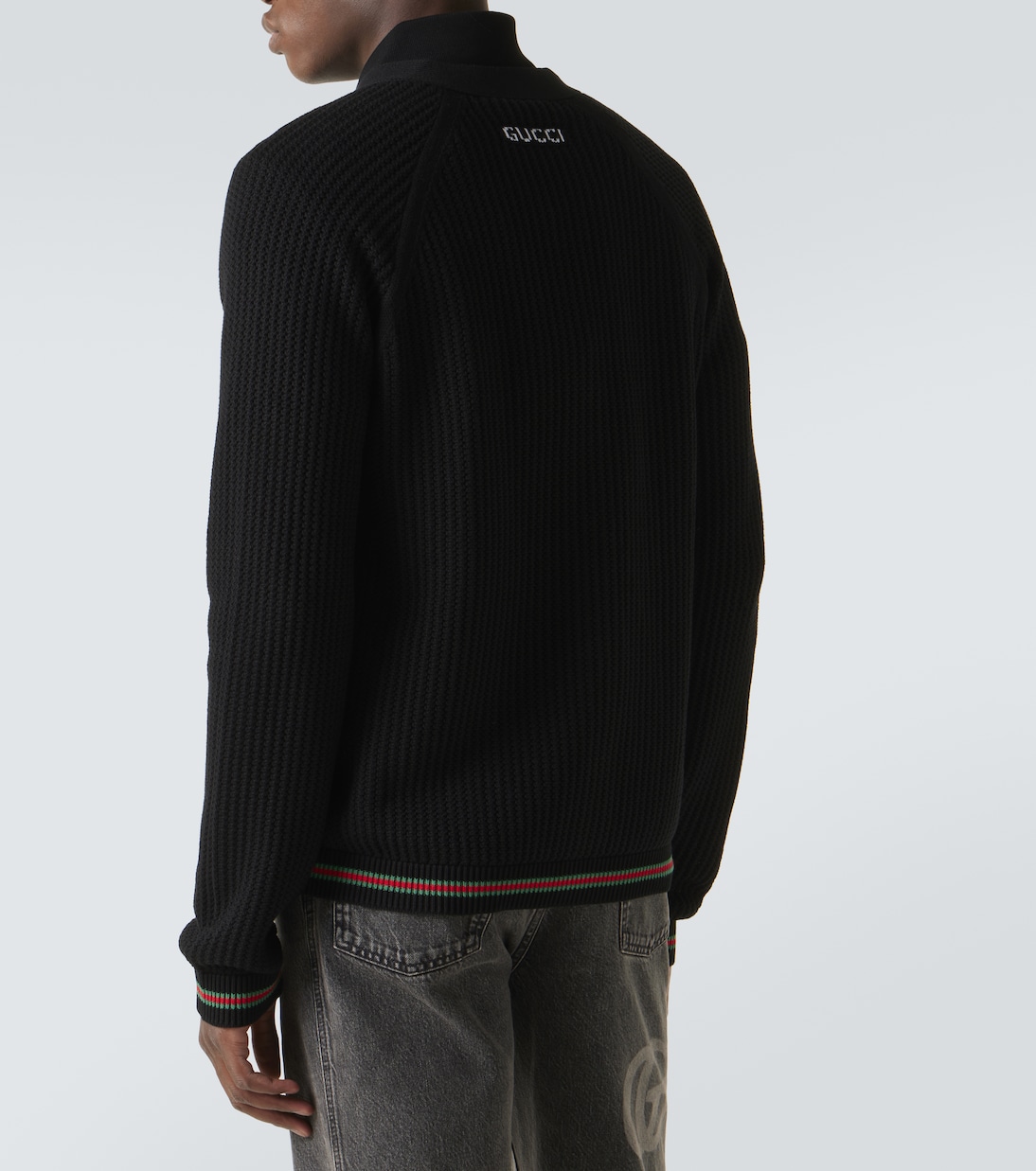 Web Stripe cotton cardigan | Gucci