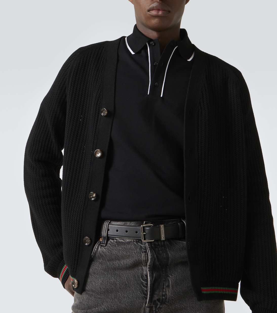 Web Stripe cotton cardigan | Gucci
