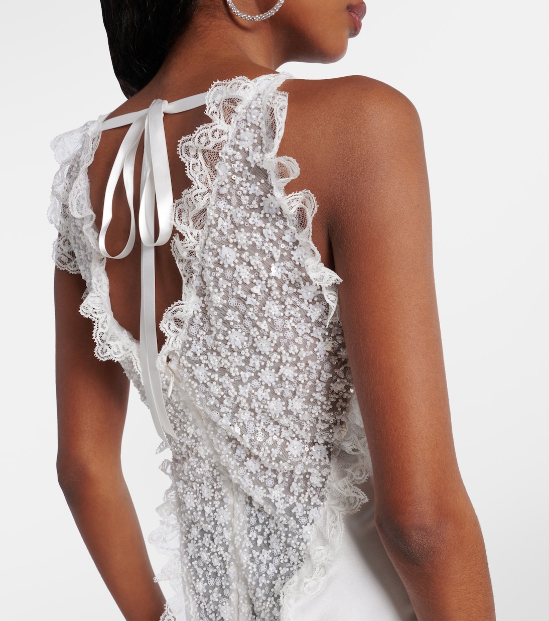 Robe de mariée en soie à ornements | Rodarte