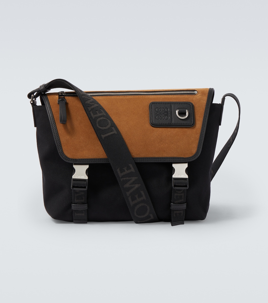 Bolso cruzado Flex Medium de lona y ante | Loewe