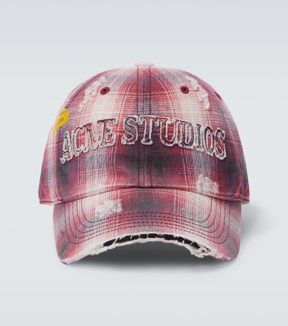 Distressed checked canvas baseball cap | Acne Studios