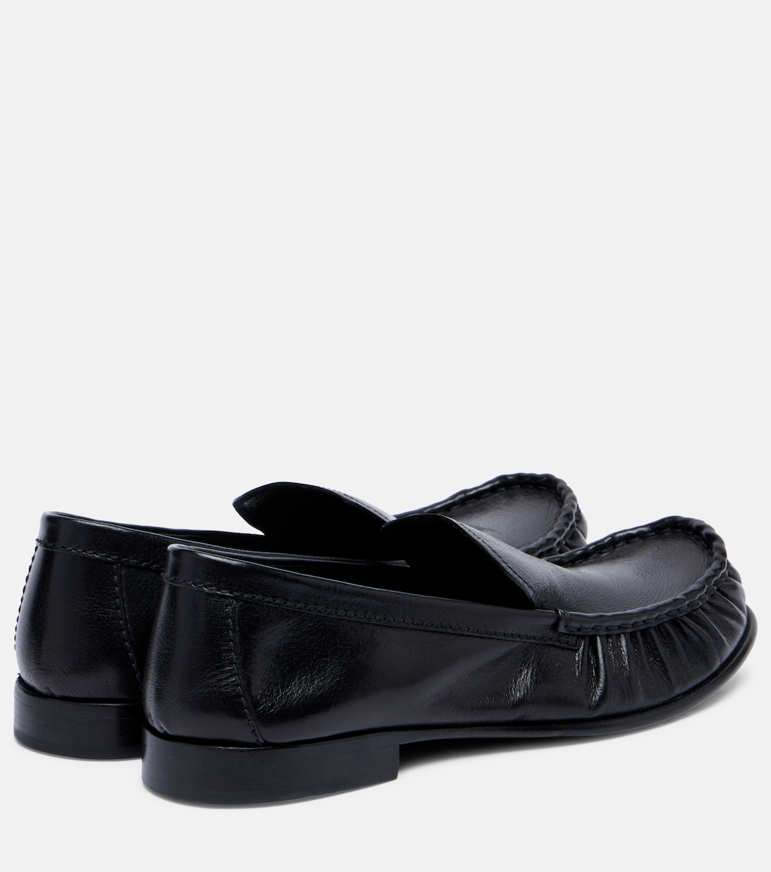Mocassins en cuir à logo | Miu Miu