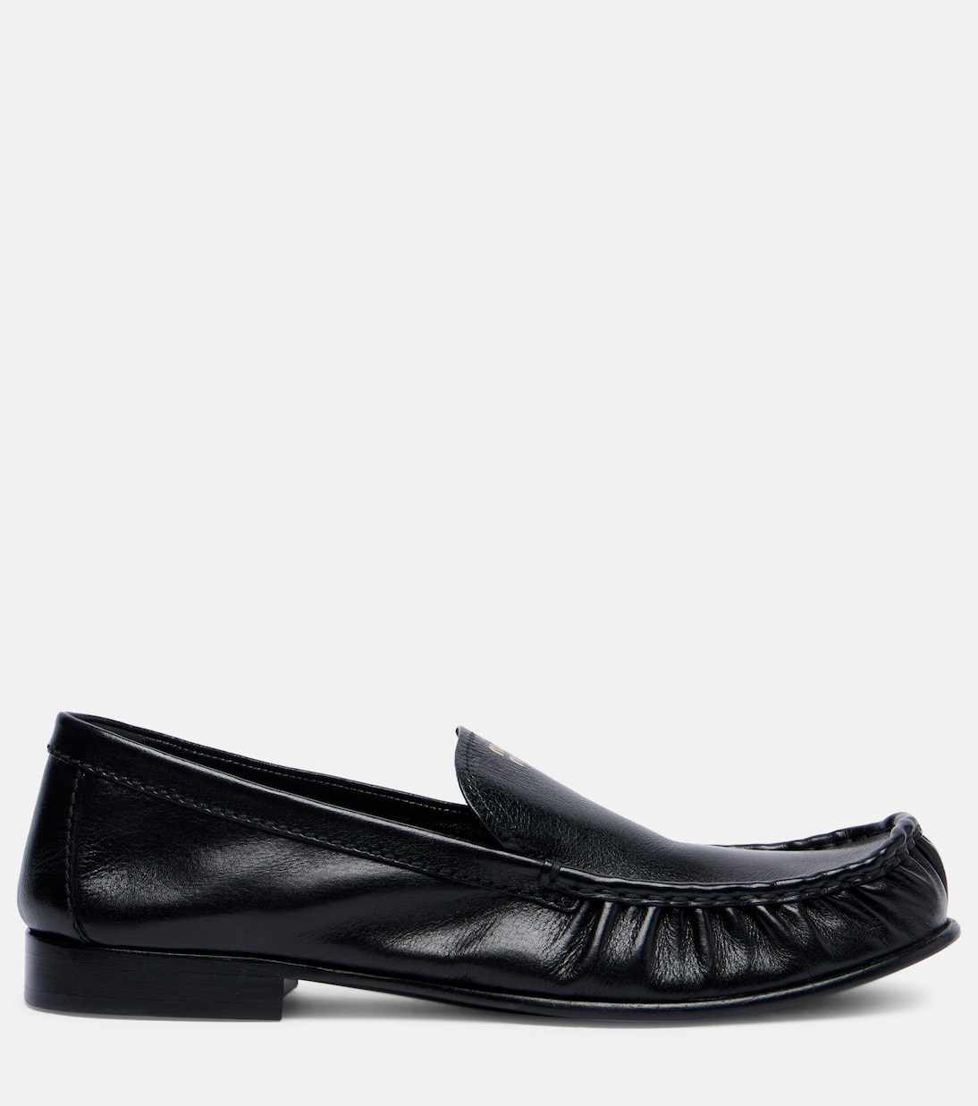 Mocassins en cuir à logo | Miu Miu
