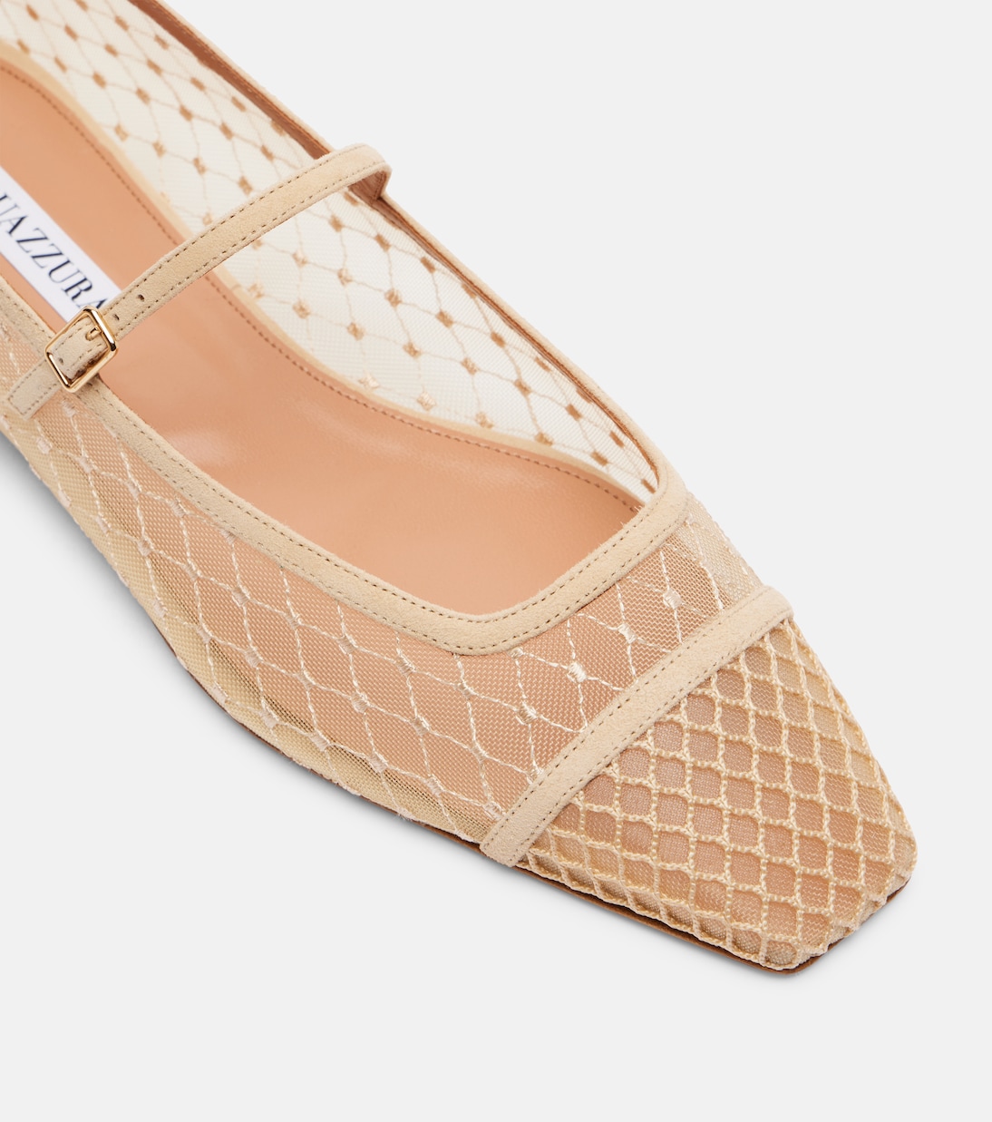 Mary-Jane-Ballerinas Juliette mit Veloursleder  | Aquazzura