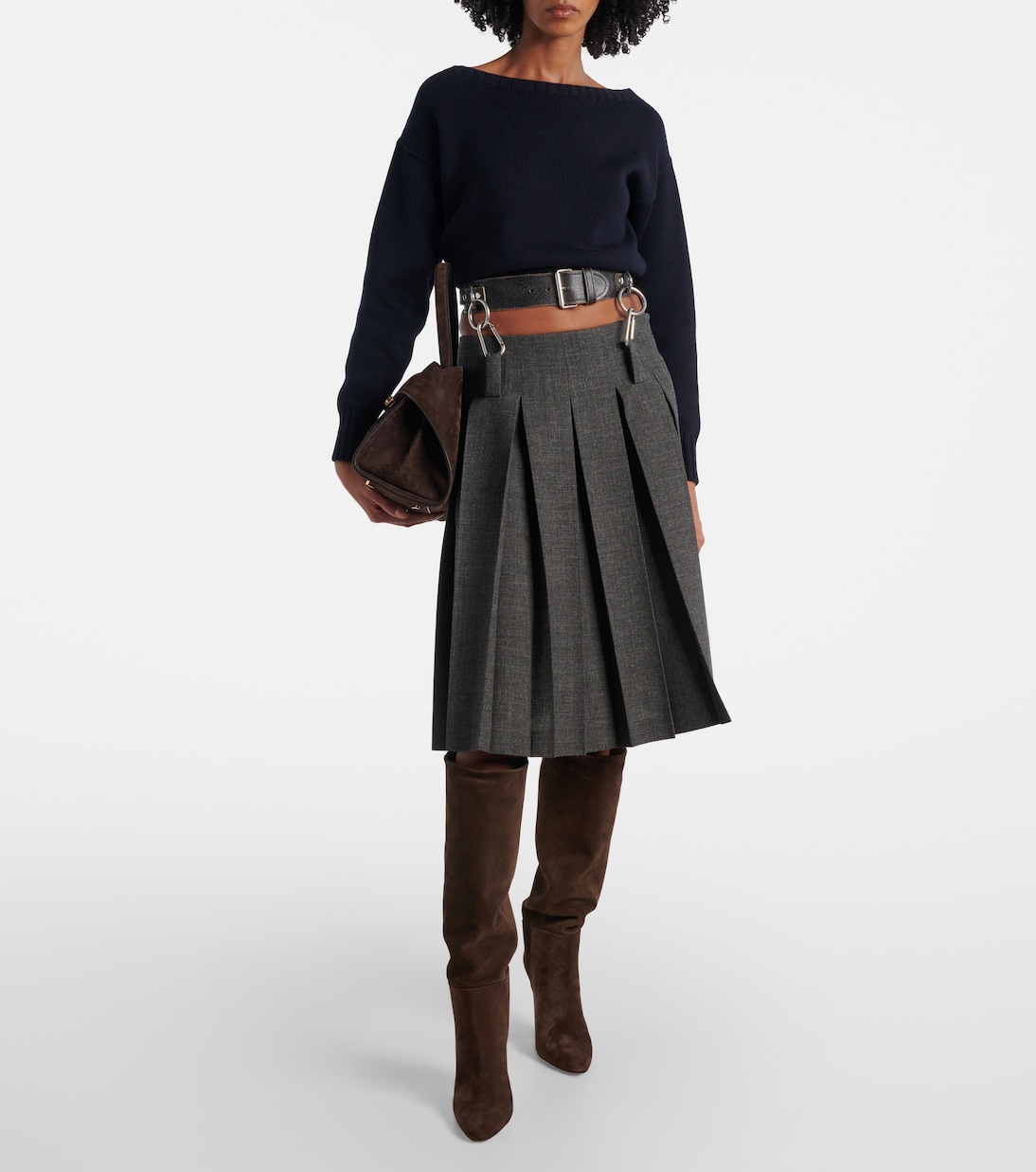 Lavinia 100 suede knee-high boots | Paris Texas