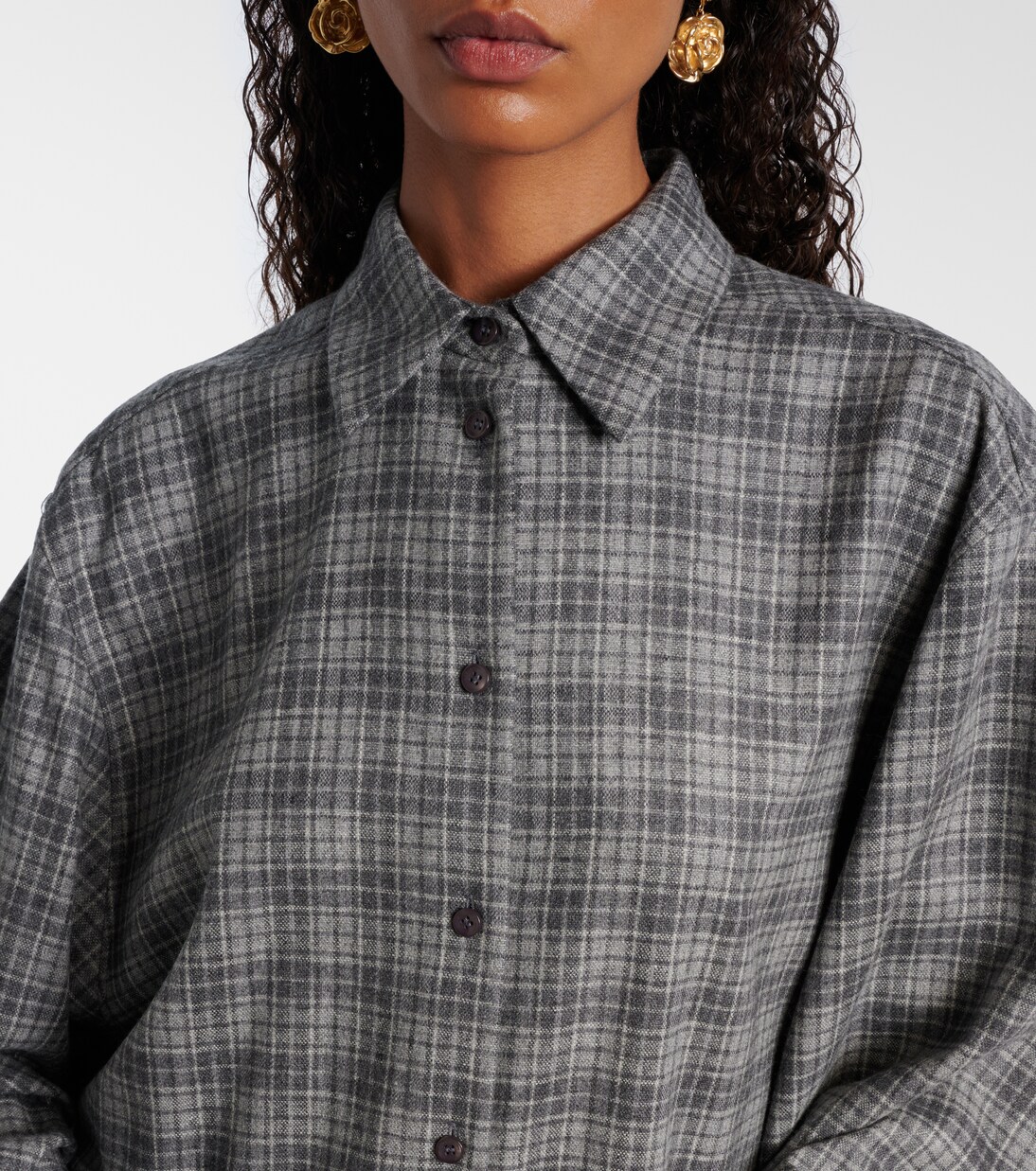 Checked wool and cashmere shirt | Magda Butrym