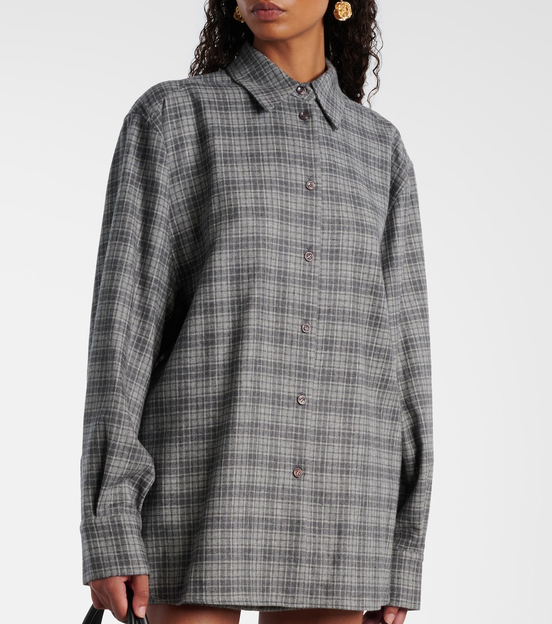 Checked wool and cashmere shirt | Magda Butrym