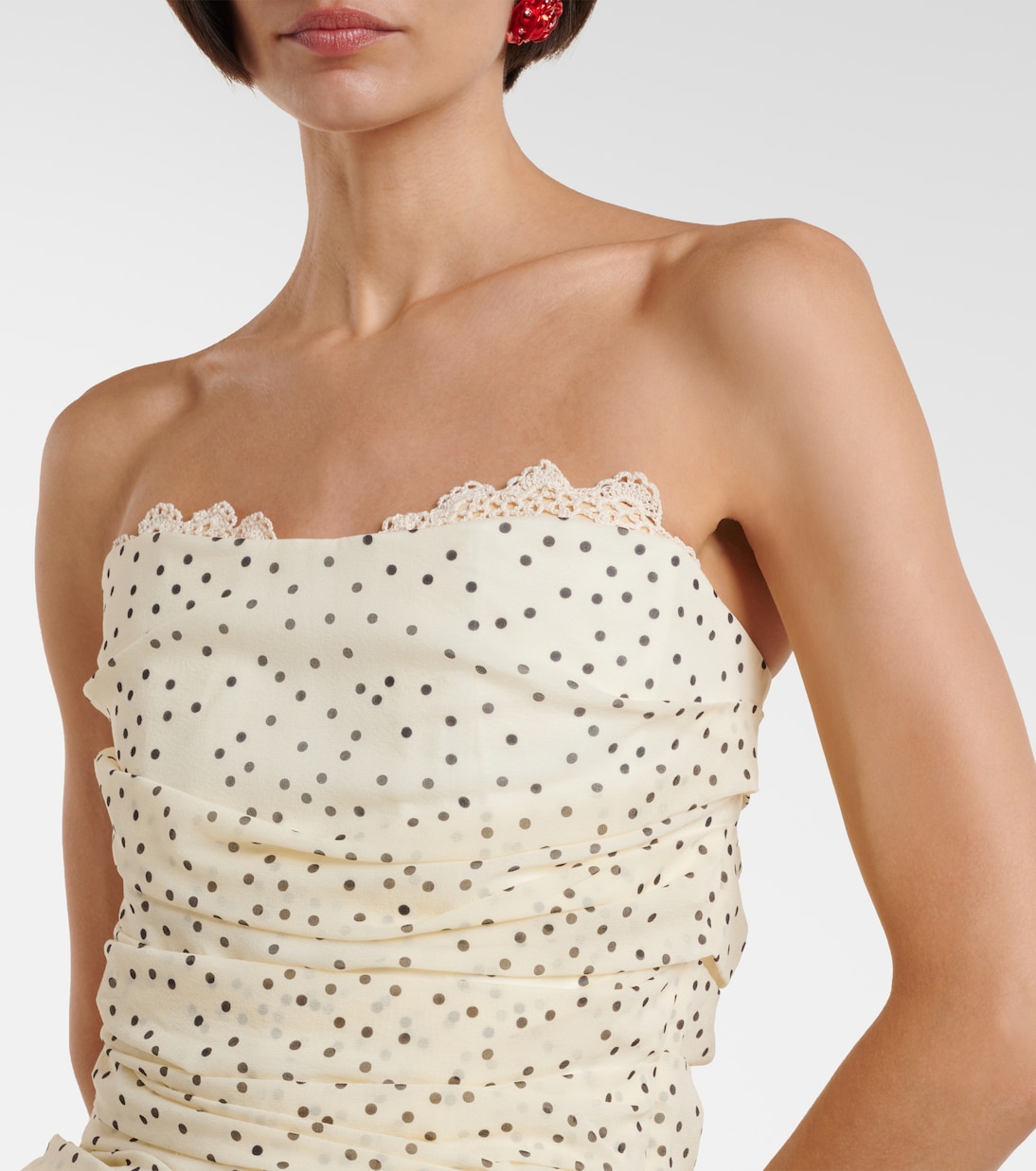 Polka-dots ruched silk-blend minidress | Magda Butrym