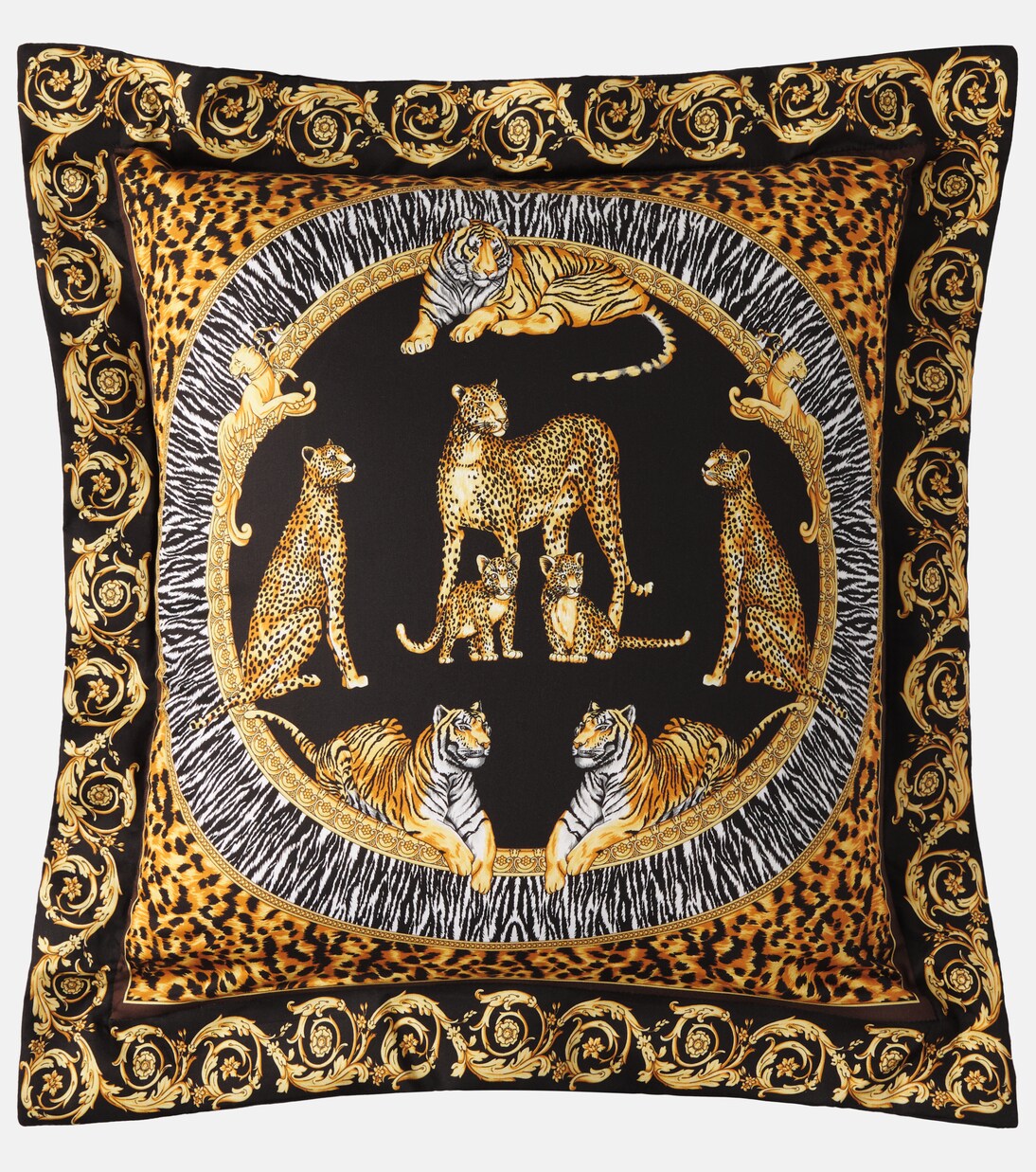 Cojín de satén de algodón con logo | Versace Home
