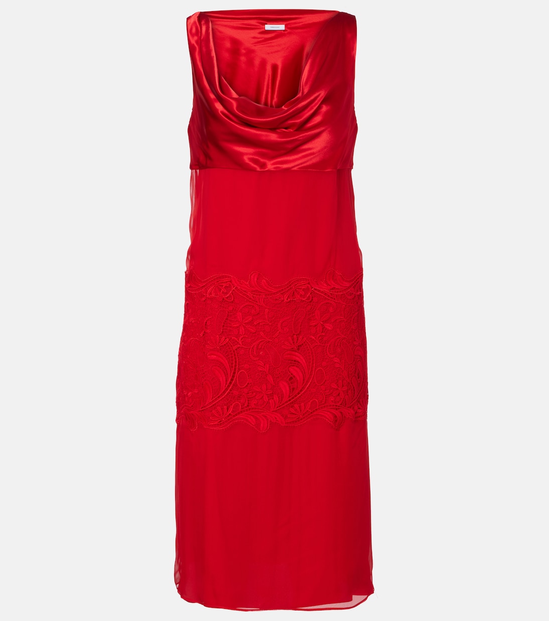 Draped silk midi dress | Ferragamo