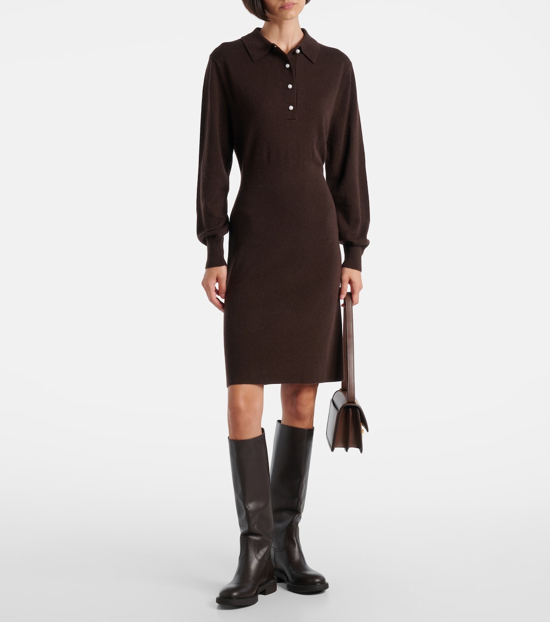Knitted wool and cashmere polo dress | Jardin des Orangers