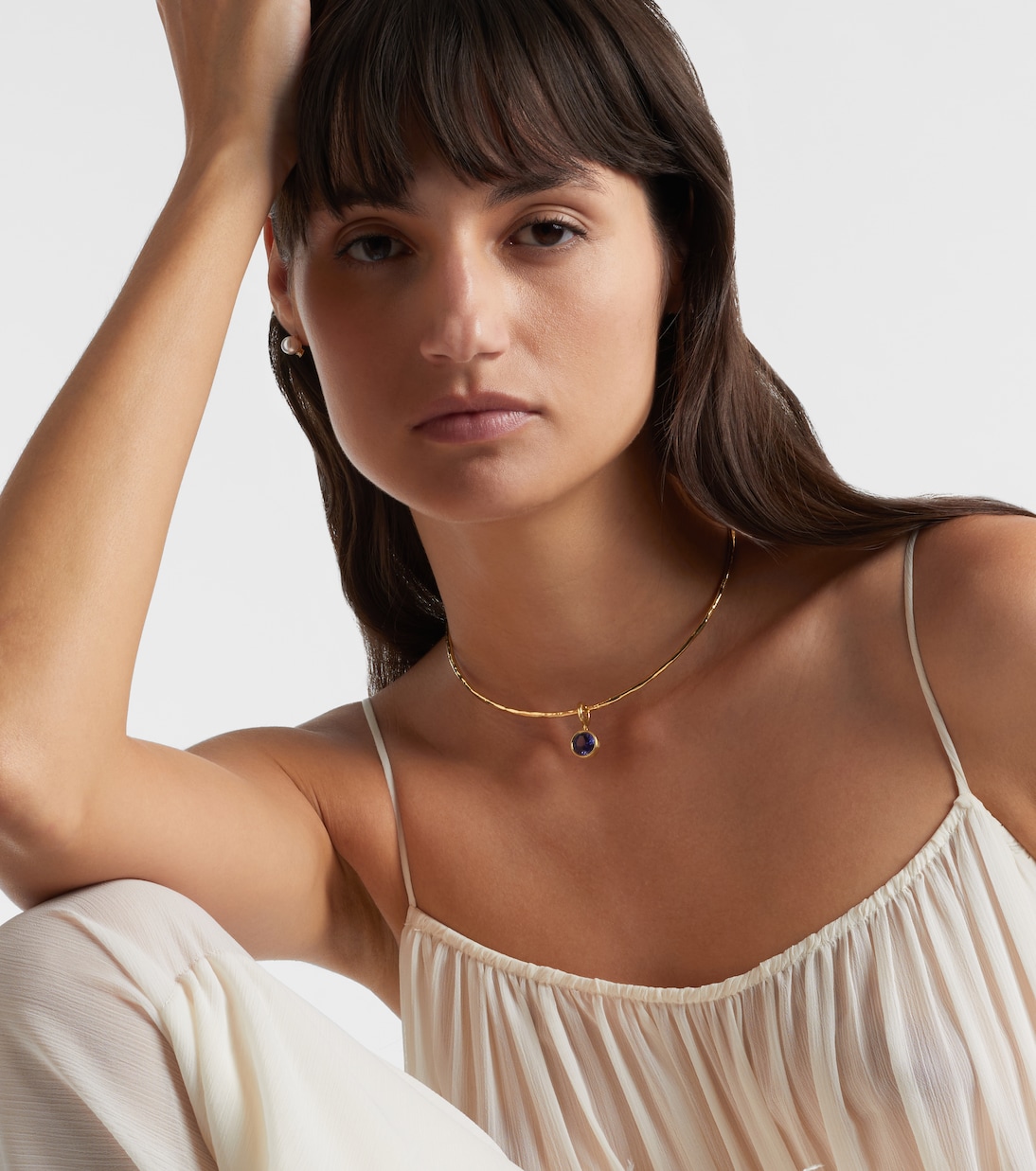 18kt gold pendant necklace with tanzanite | Octavia Elizabeth