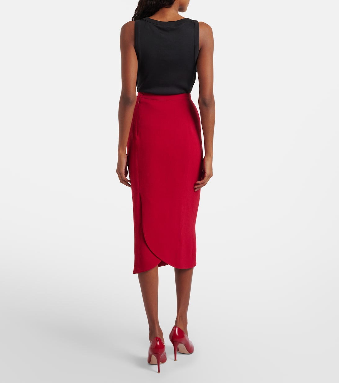 Jupe crayon re/edit à taille haute en laine vierge | Mugler