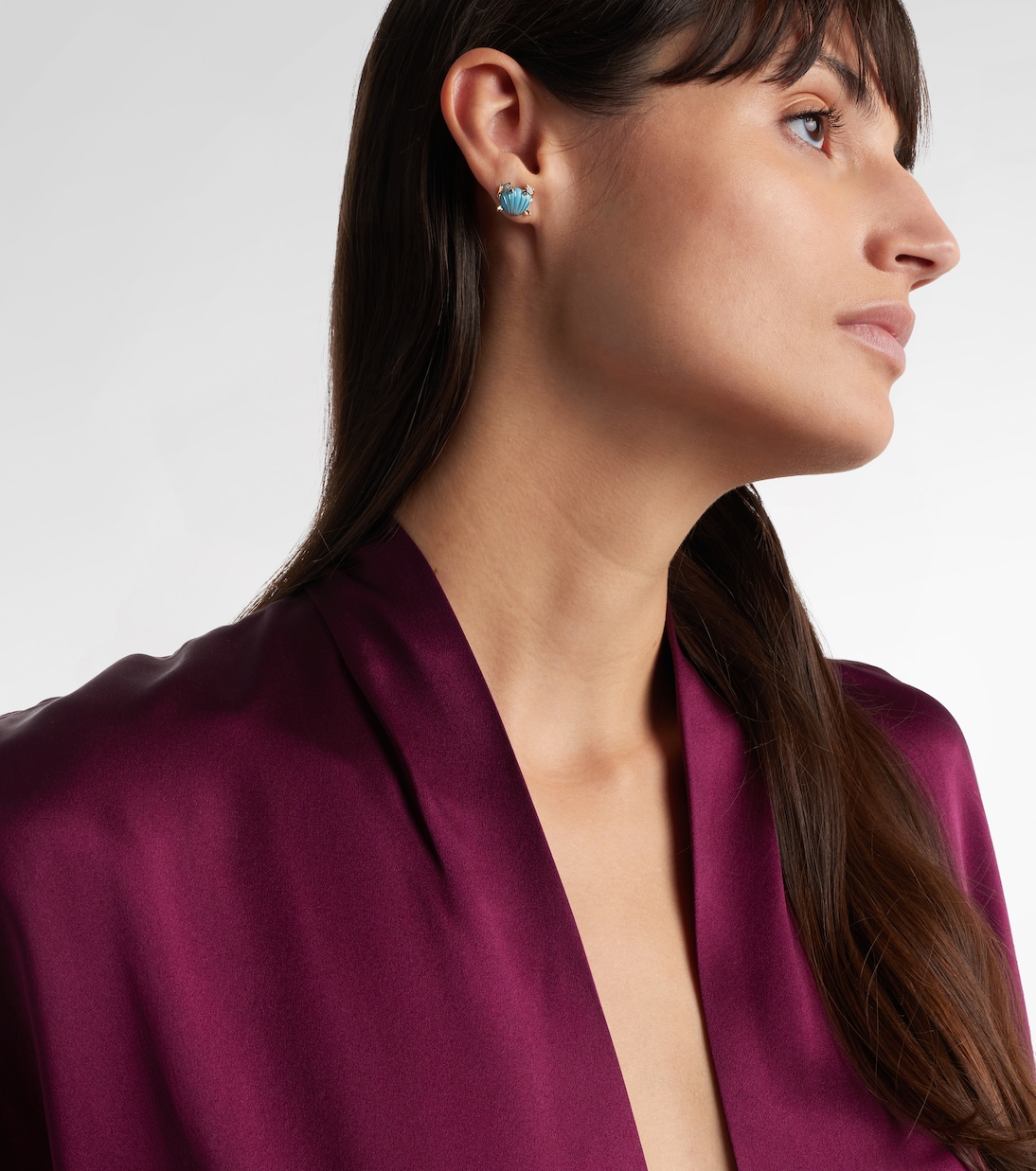 Crabe Coquillage 9kt gold earrings with gemstones | Yvonne Léon