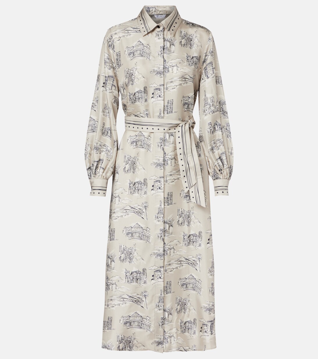 Carbone printed silk midi dress | Max Mara