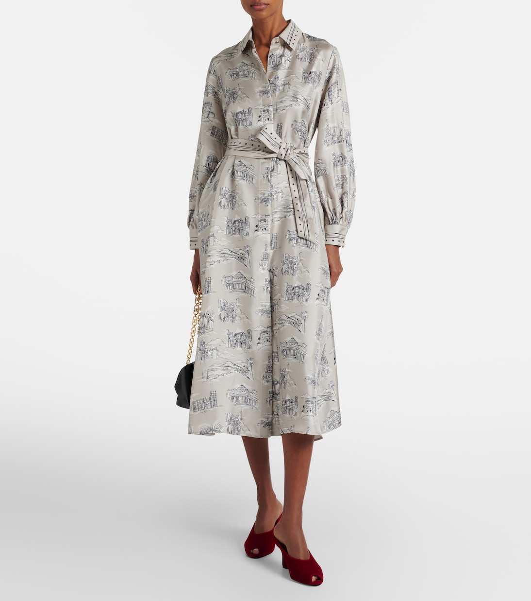 Carbone printed silk midi dress | Max Mara