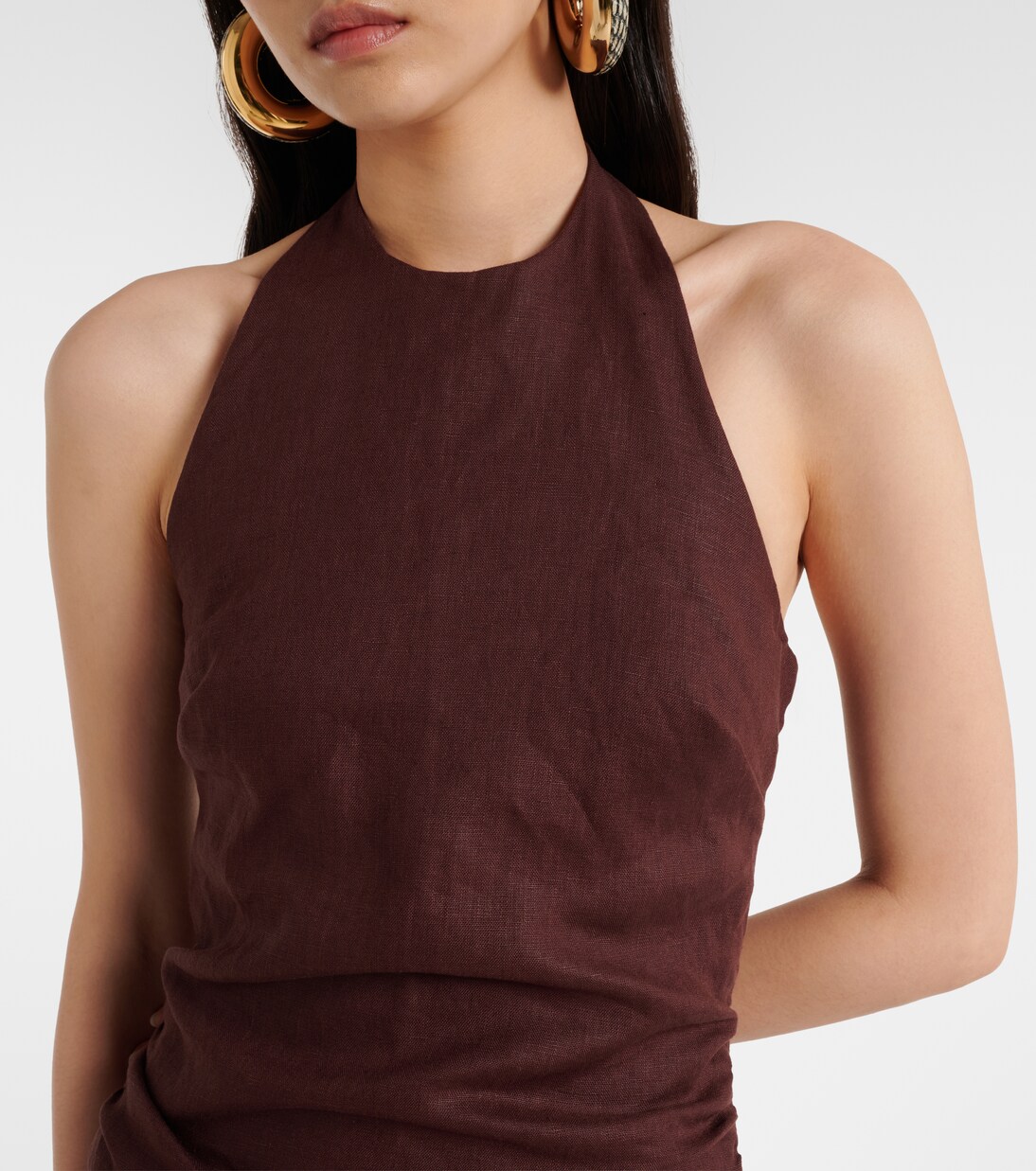 Tali halterneck linen maxi dress | Faithfull