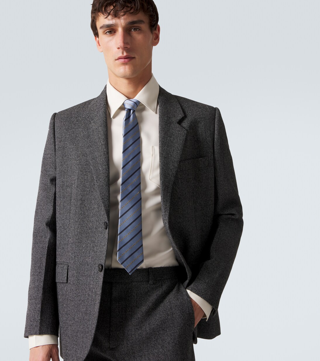 Horsebit silk jacquard tie | Gucci