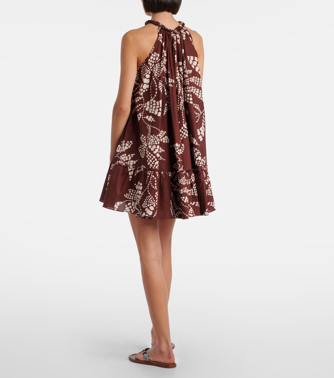 Vestido corto Cleo de algodón estampado | Poupette St Barth