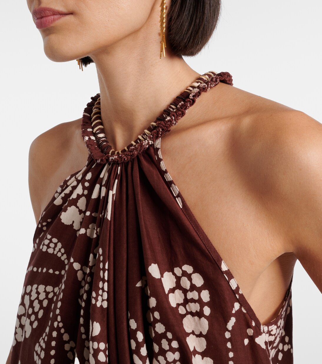 Vestido corto Cleo de algodón estampado | Poupette St Barth