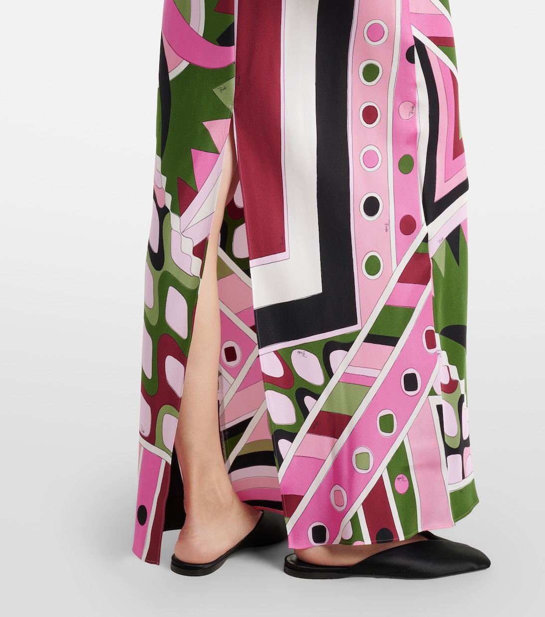Printed layered silk satin maxi dress | Pucci